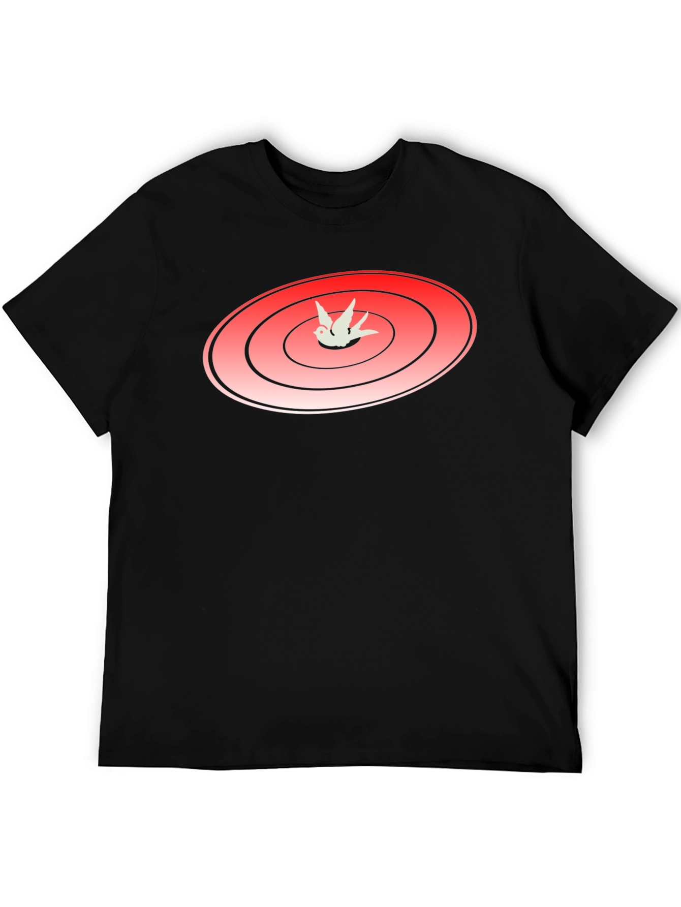 Black Red Target with Bird Graphic T-Shirt view 5