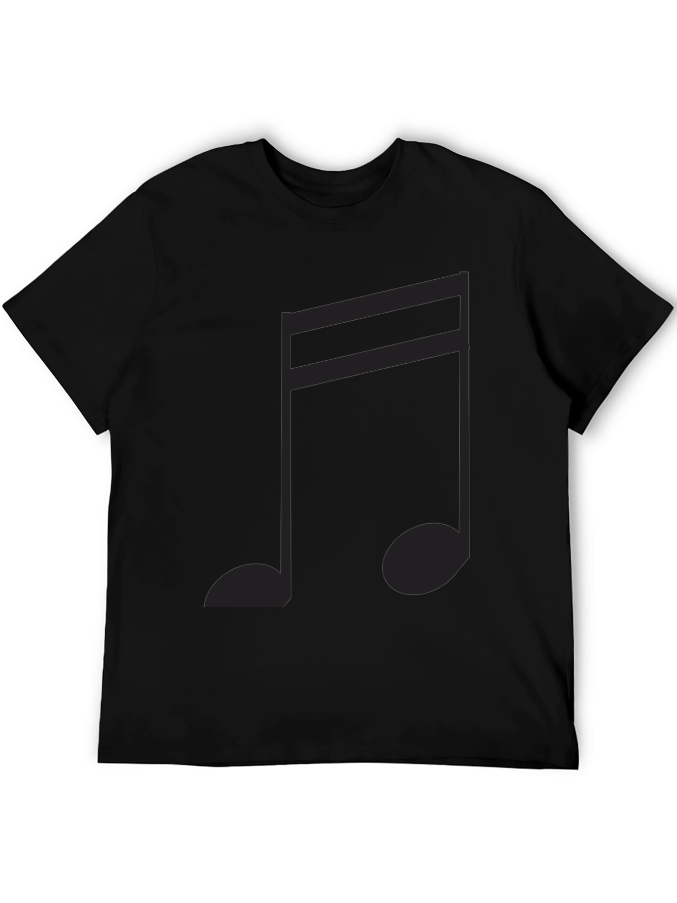 Black Musical Note Graphic Tee - Soft Black Cotton T-Shirt view 5