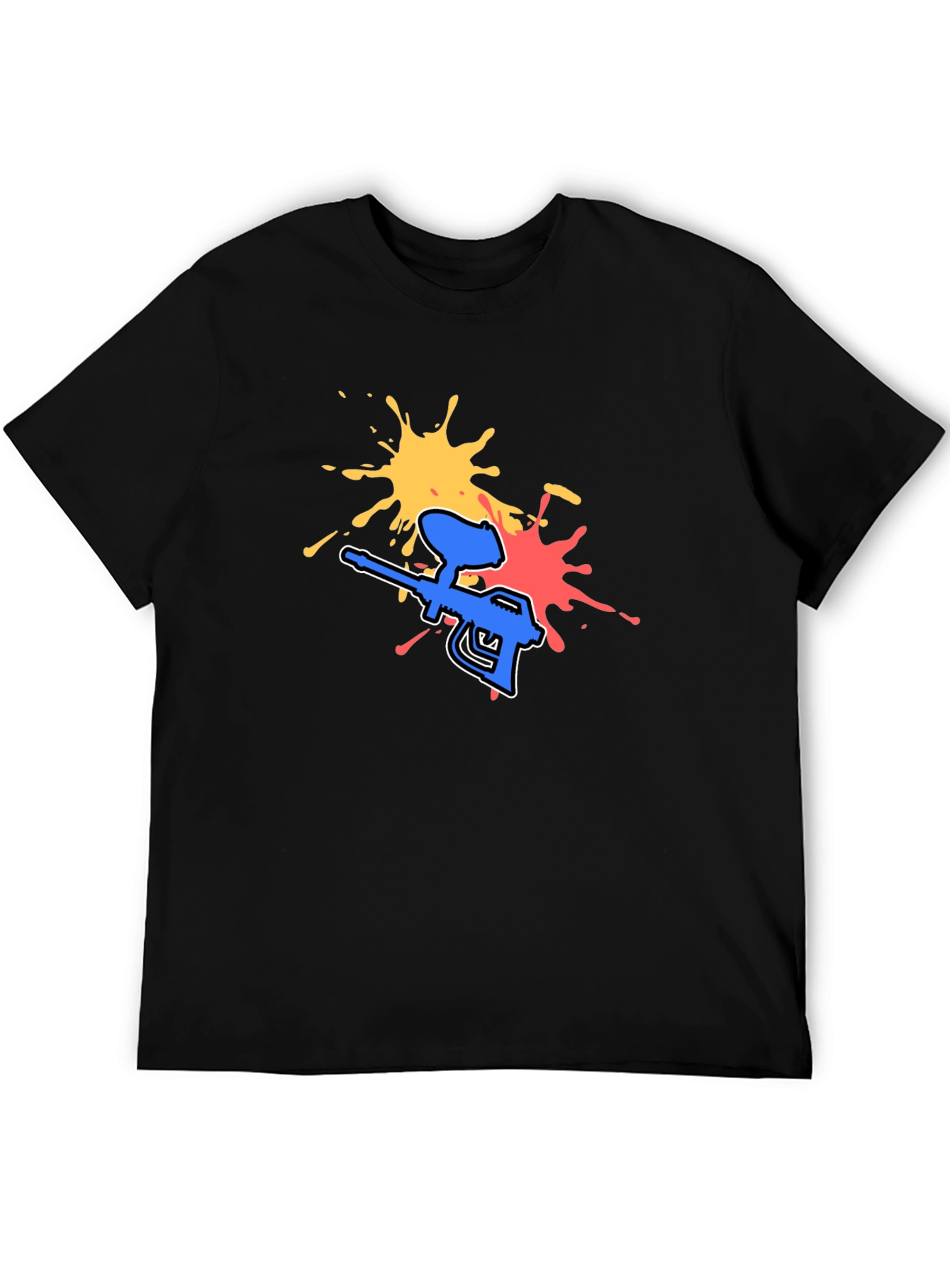 Black Paintball Splatter Graphic T-Shirt - Casual Tee view 5