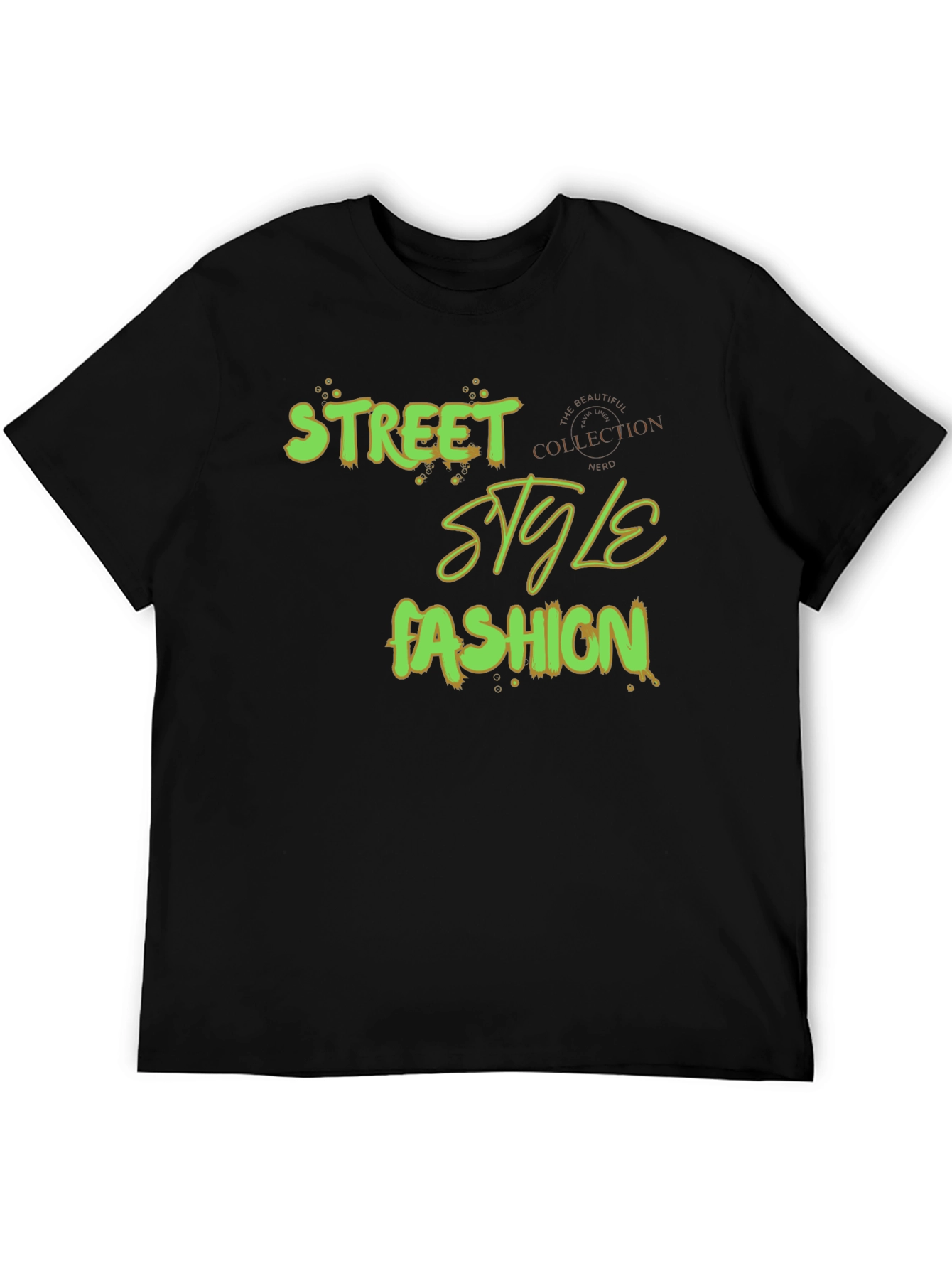 Black Street Style Fashion Graphic Tee - Trendy Black T-Shirt view 5
