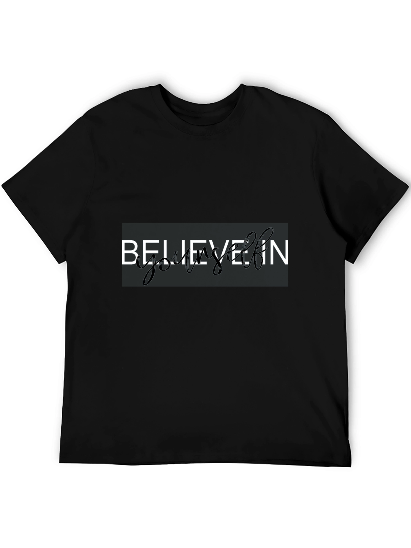 Black Believe In Yourself Black Graphic Tee view 5