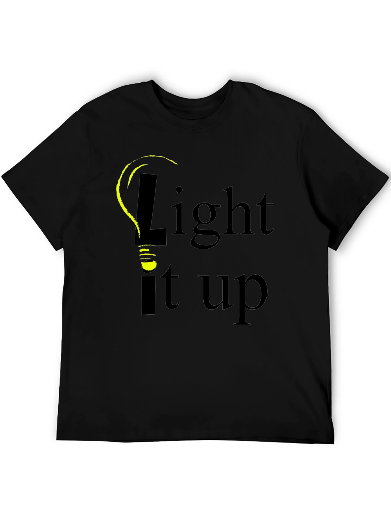 Black Light It Up Graphic Tee - Black Cotton T-Shirt view 5