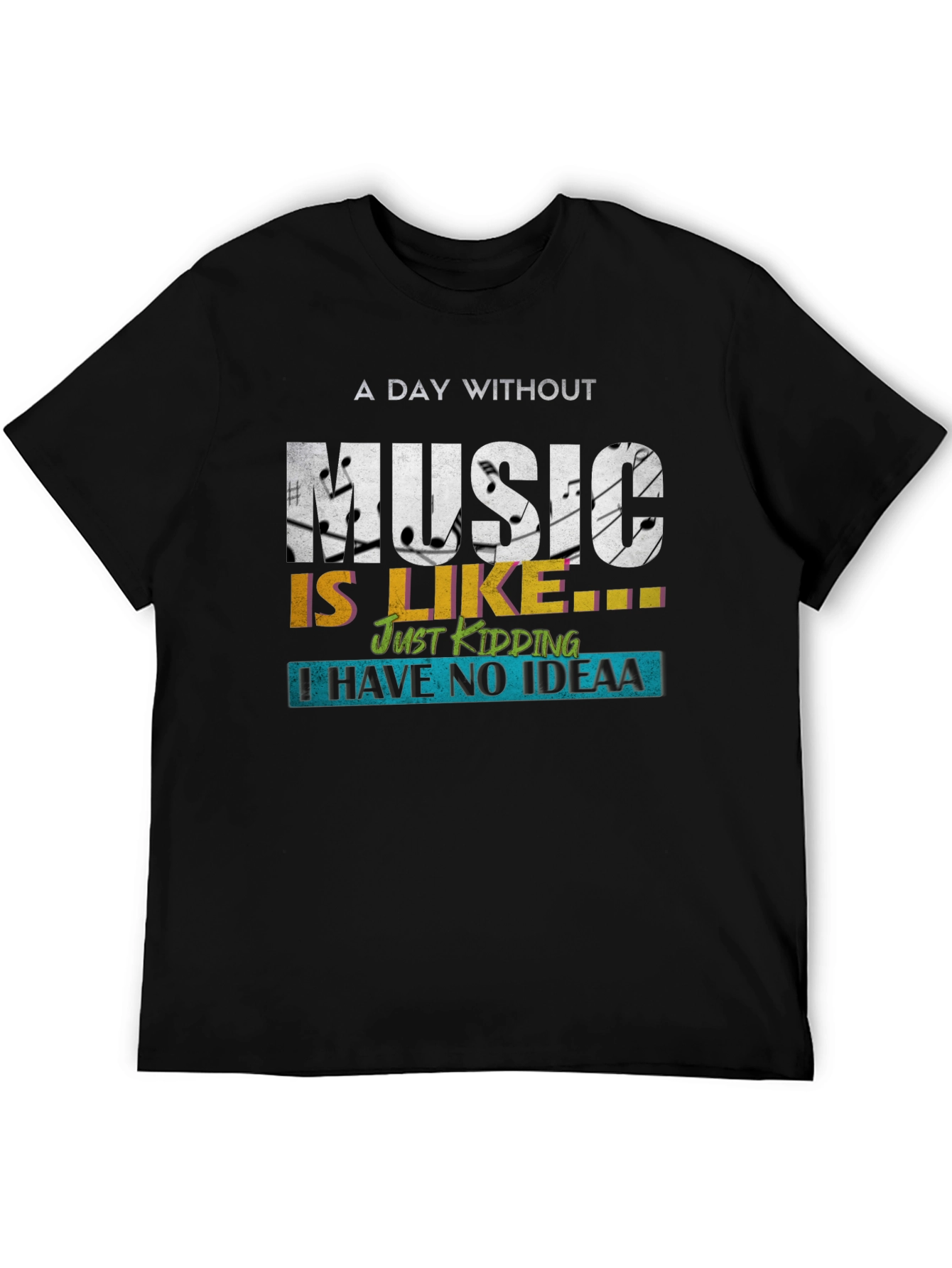 Black Music Lover T-Shirt - Day Without Music Funny Graphic Tee view 5