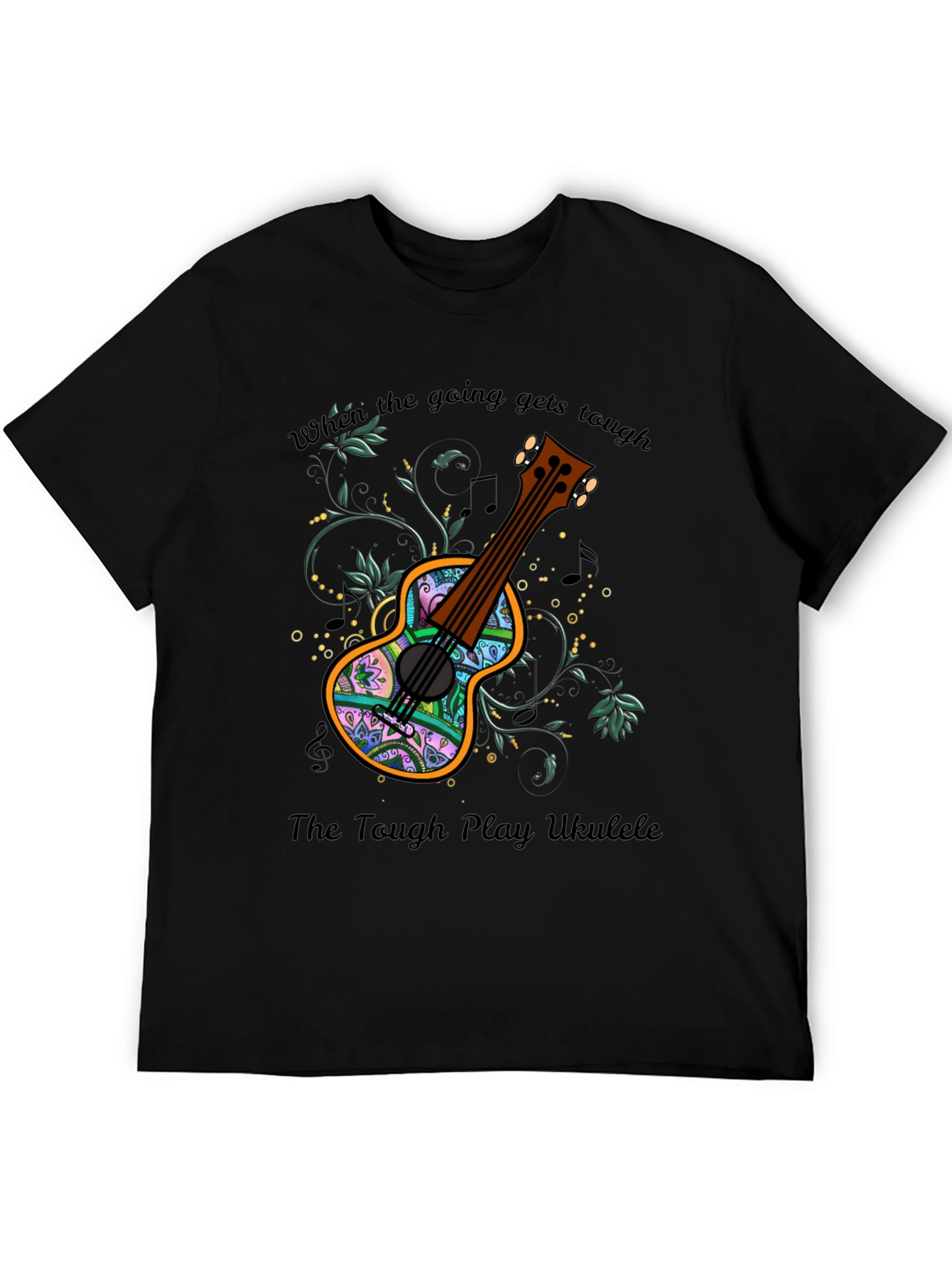 Black Ukulele Graphic Tee - When the Going Gets Tough view 5