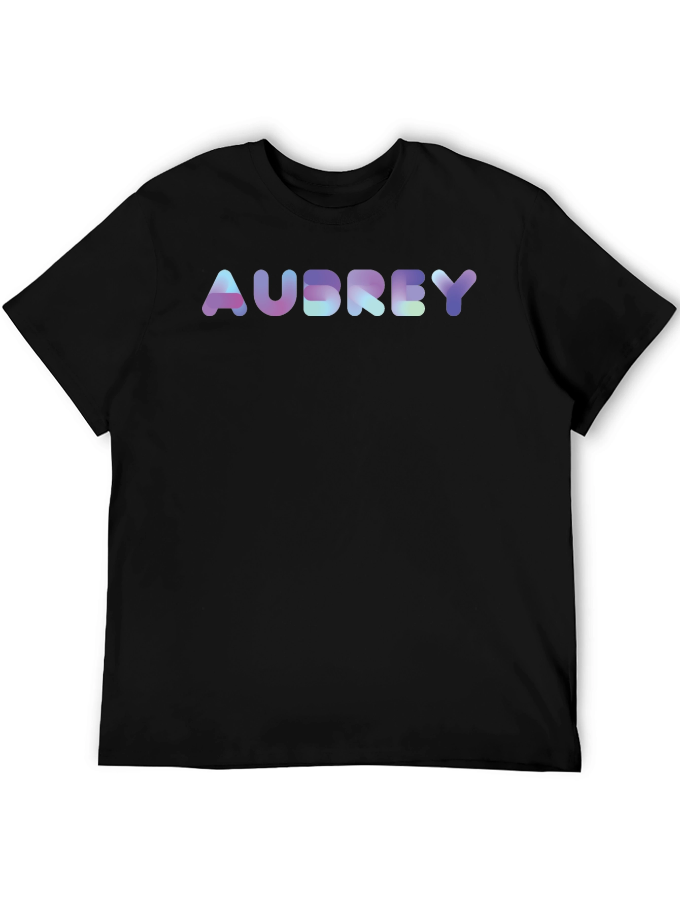 Black Personalized "Audrey" Holographic Text Tee view 5