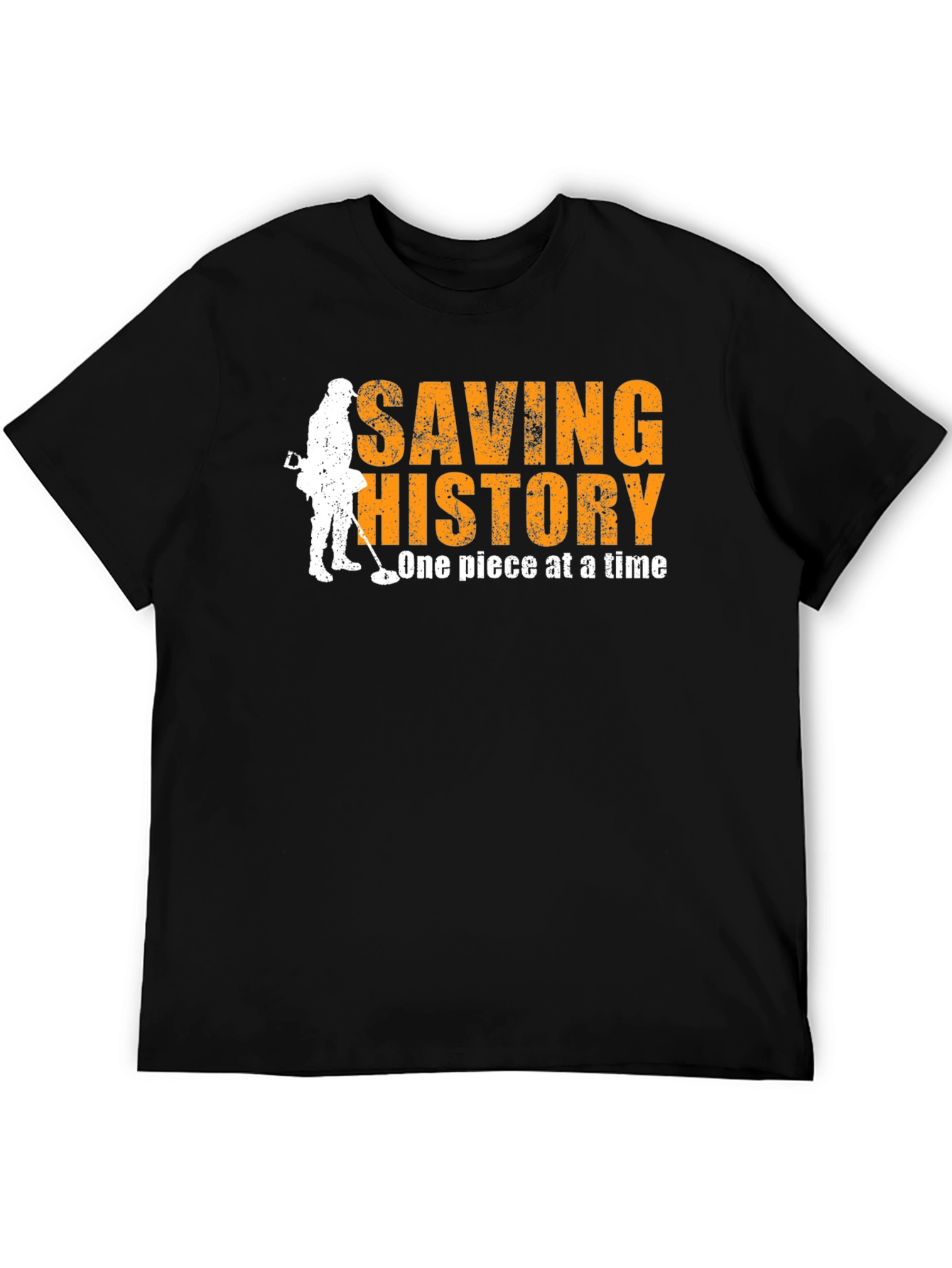 Black Saving History T-Shirt - Metal Detecting Tee view 5