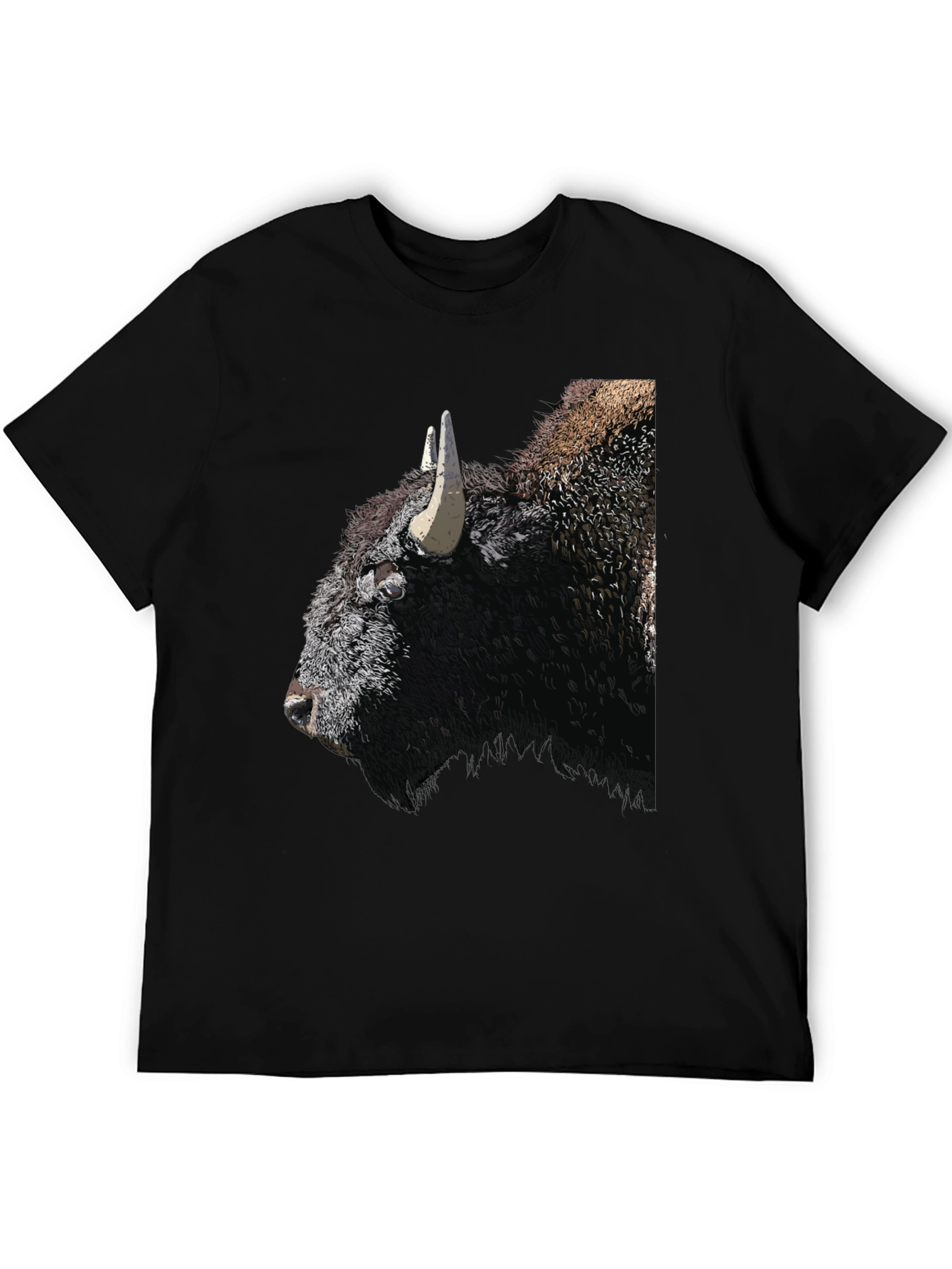 Black Bison Graphic Tee - Black Cotton T-Shirt view 5