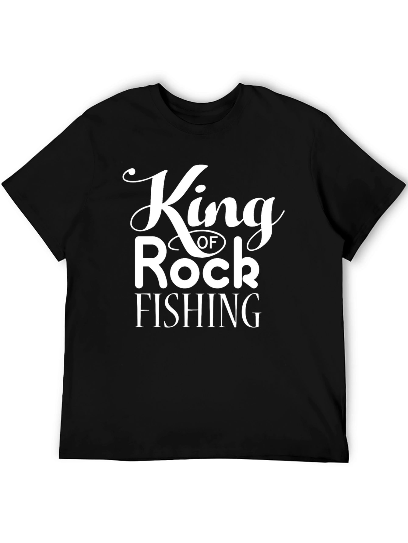 Black King of Rock Fishing Black Graphic T-Shirt view 5