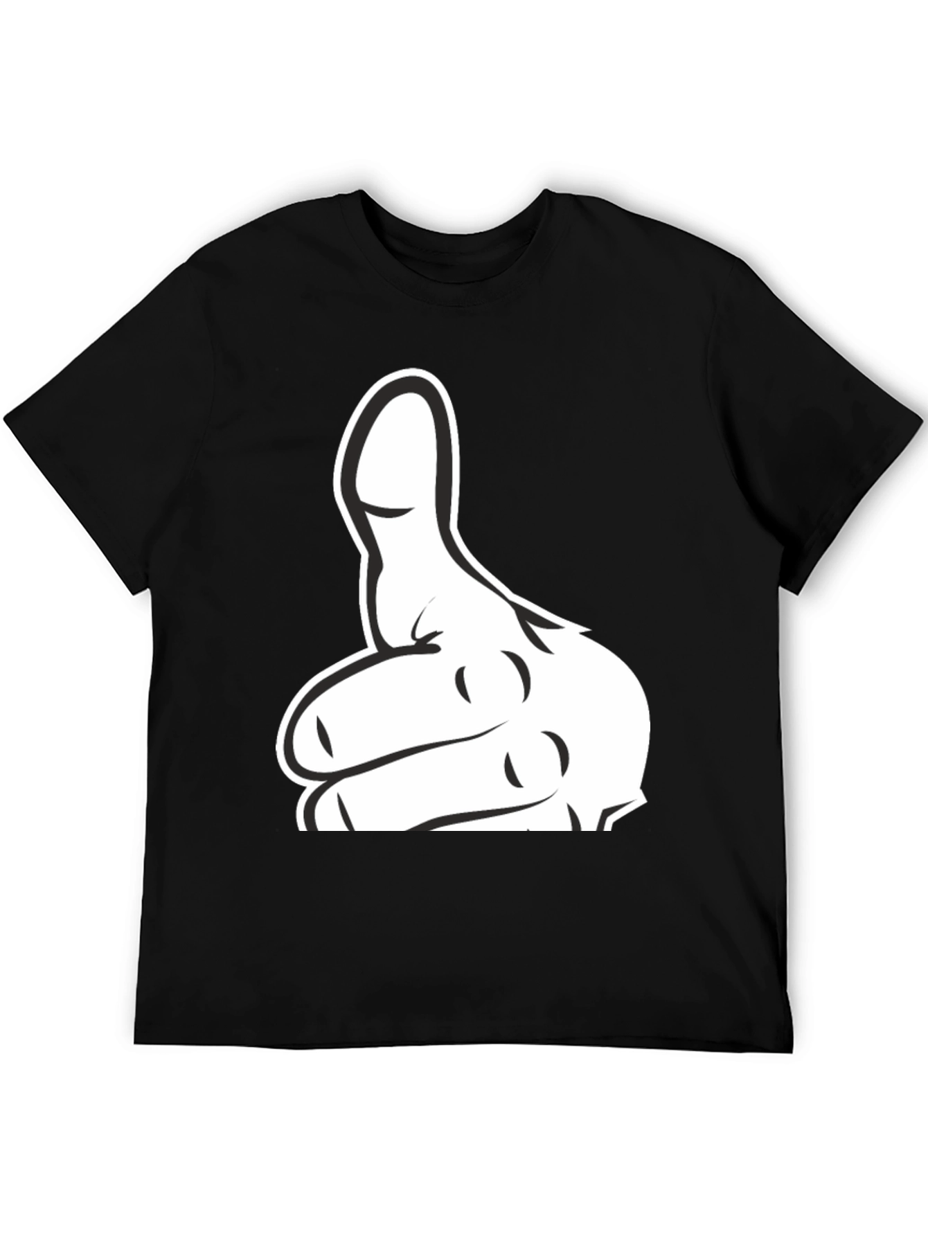 Black Thumbs Up Graphic T-Shirt - Black Cotton Tee view 5