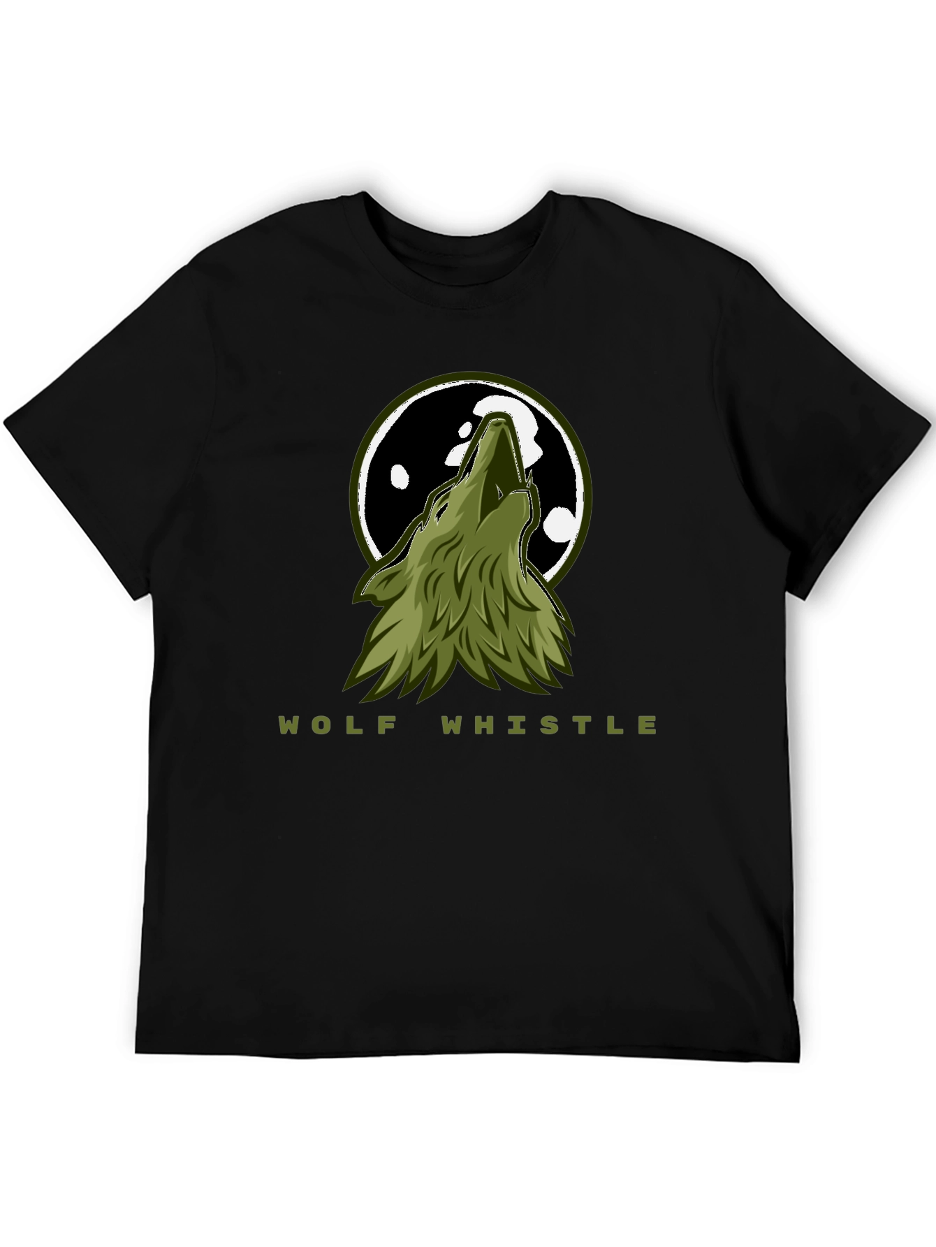 Black Wolf Howl Graphic Tee - Men's Black T-Shirt view 5