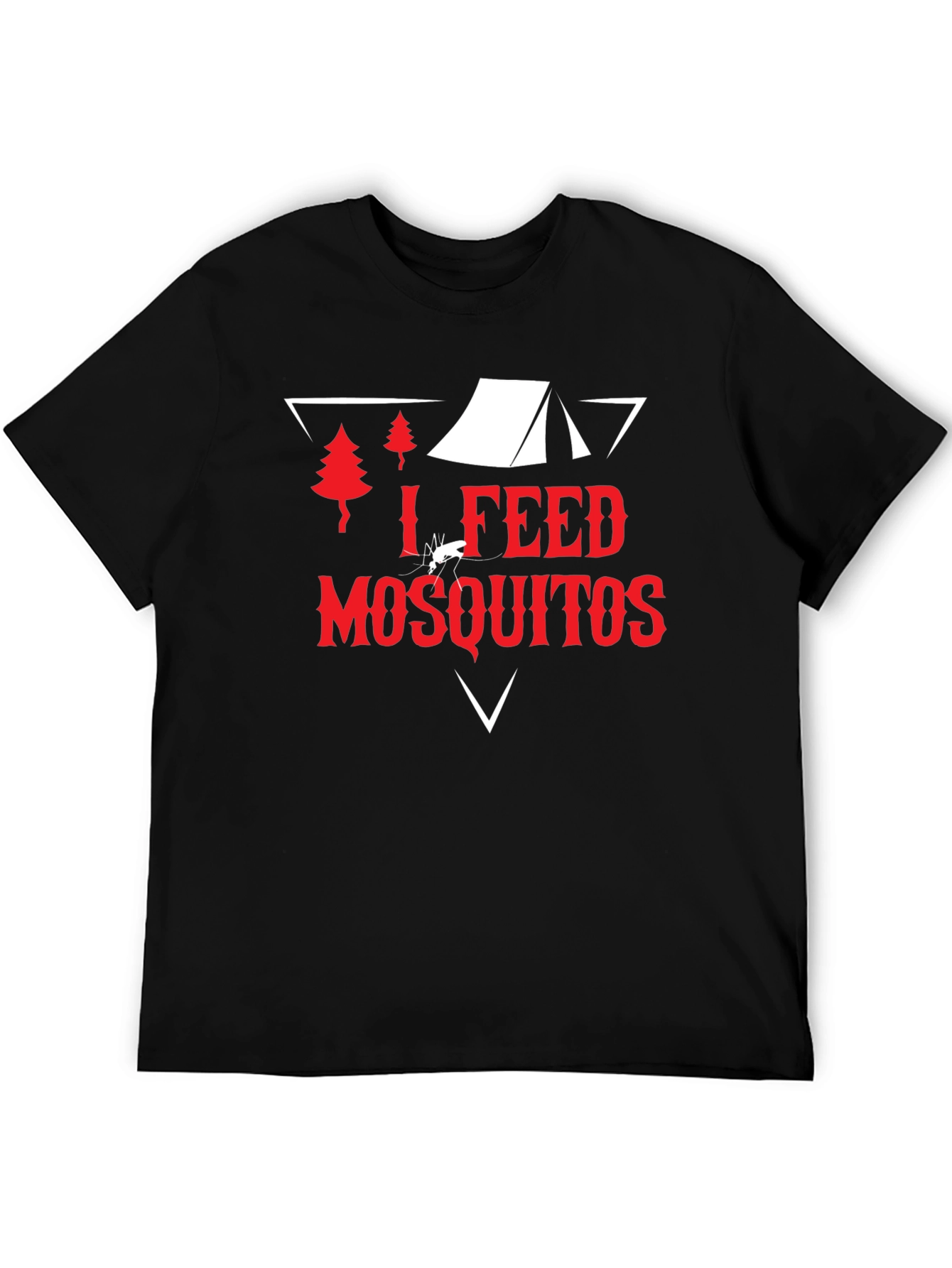 Black I Feed Mosquitos Graphic Tee - Camping Humor T-Shirt view 5
