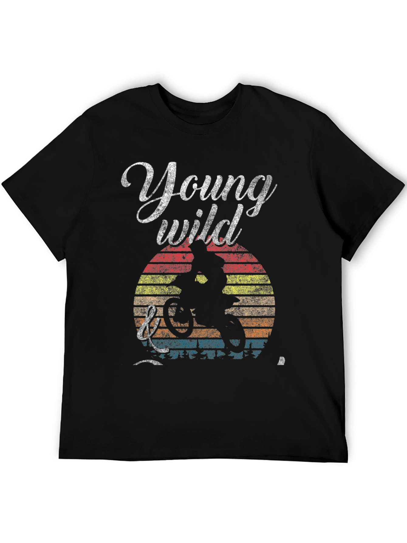 Black Young Wild Mountain Biker Graphic Tee view 5