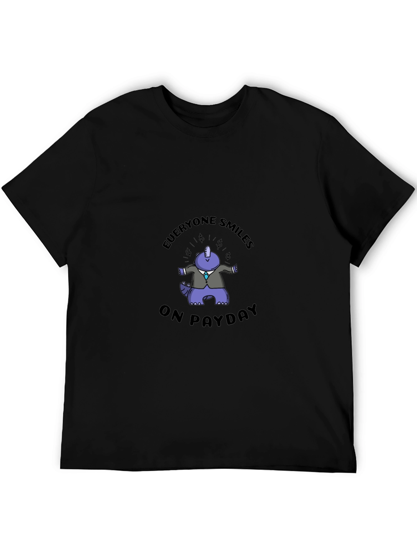 Black Everyone Smiles On Payday Black T-Shirt view 5