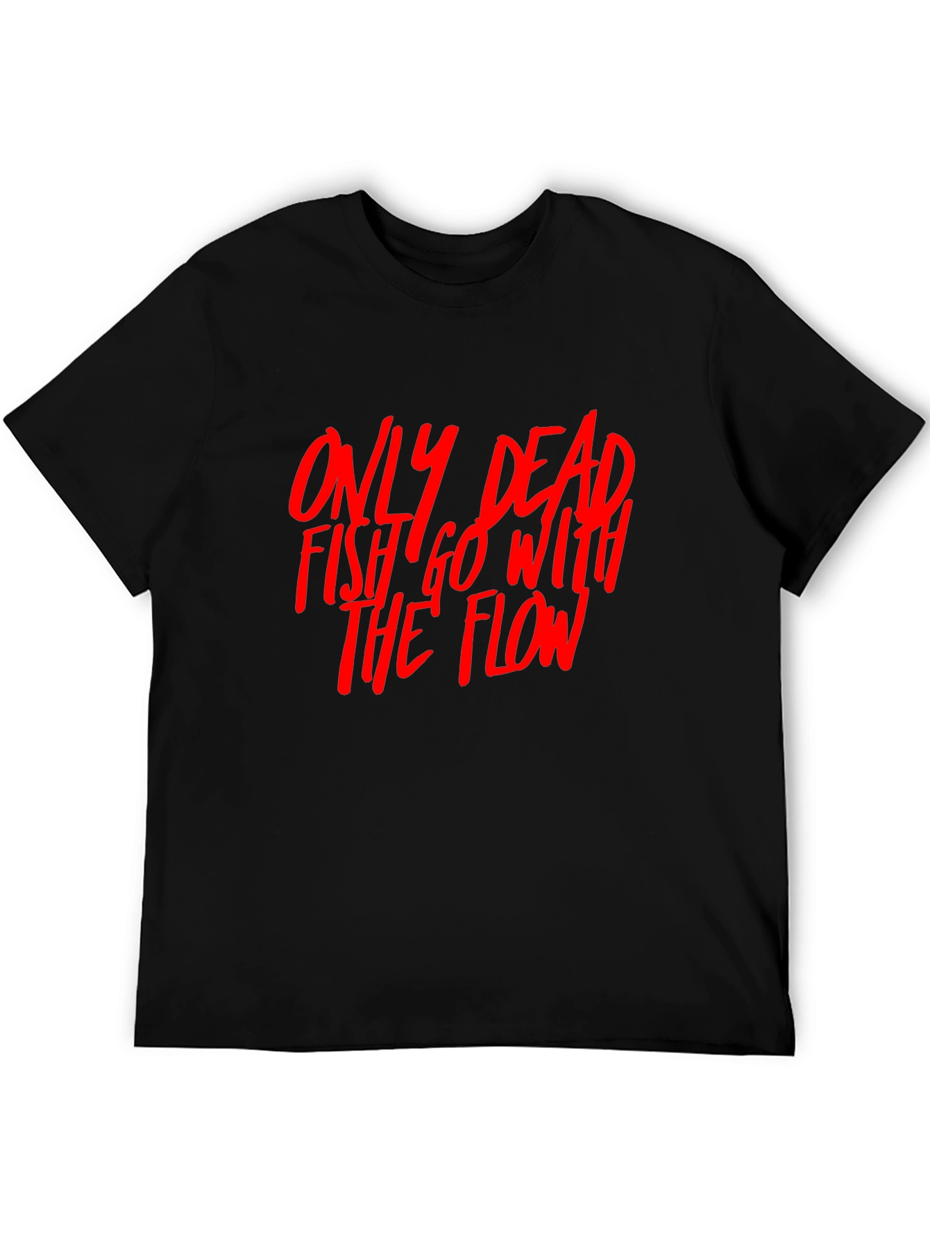 Black Dead Fish Flow Graphic Tee - Black view 5