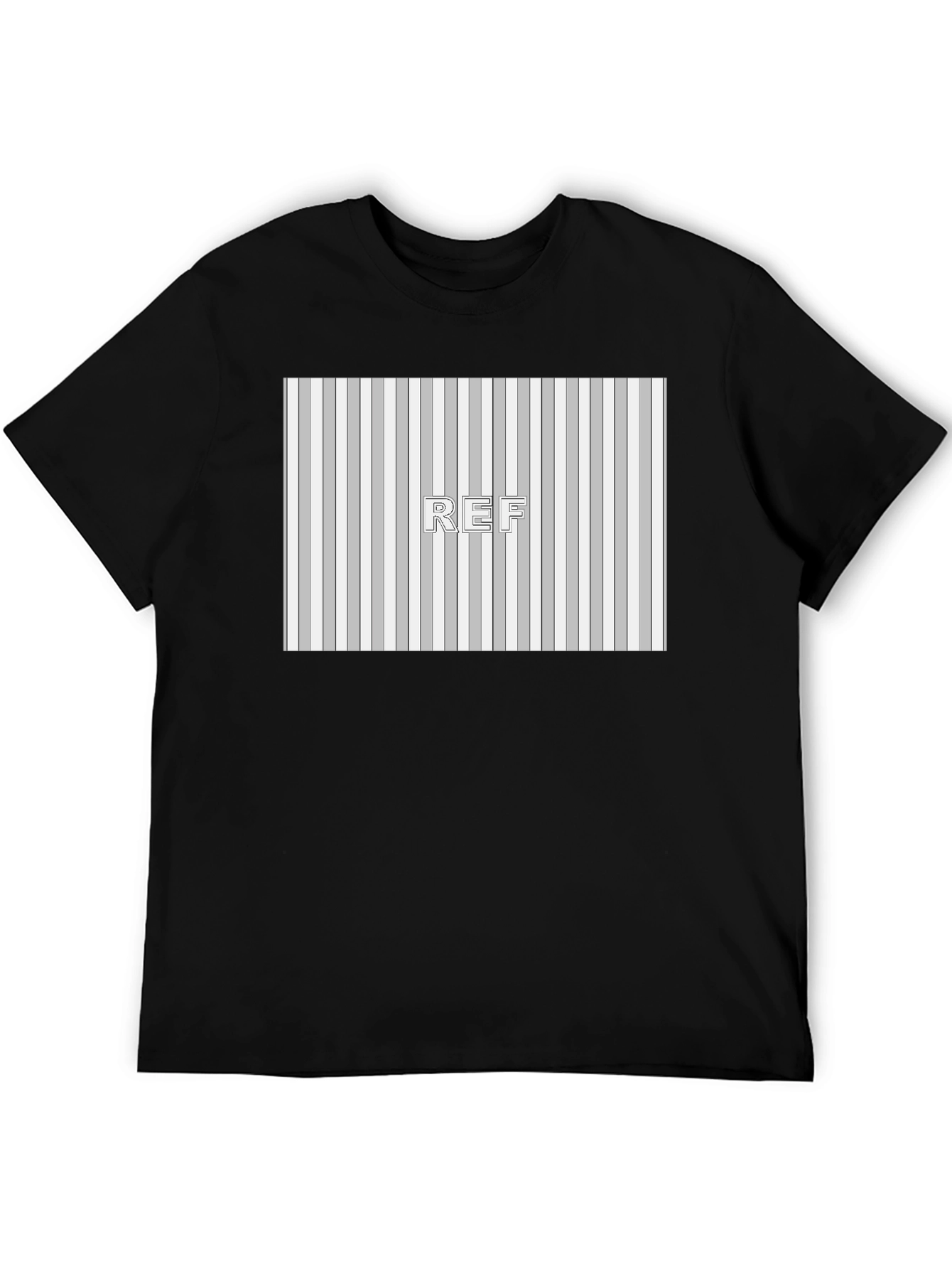 Black Striped Pattern REF Graphic Tee - Black view 5