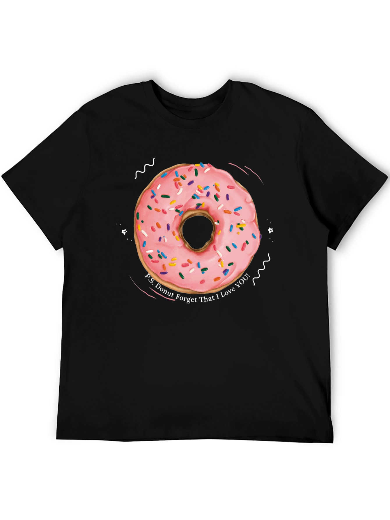 Black Donut Forget I Love You Black T-Shirt view 5