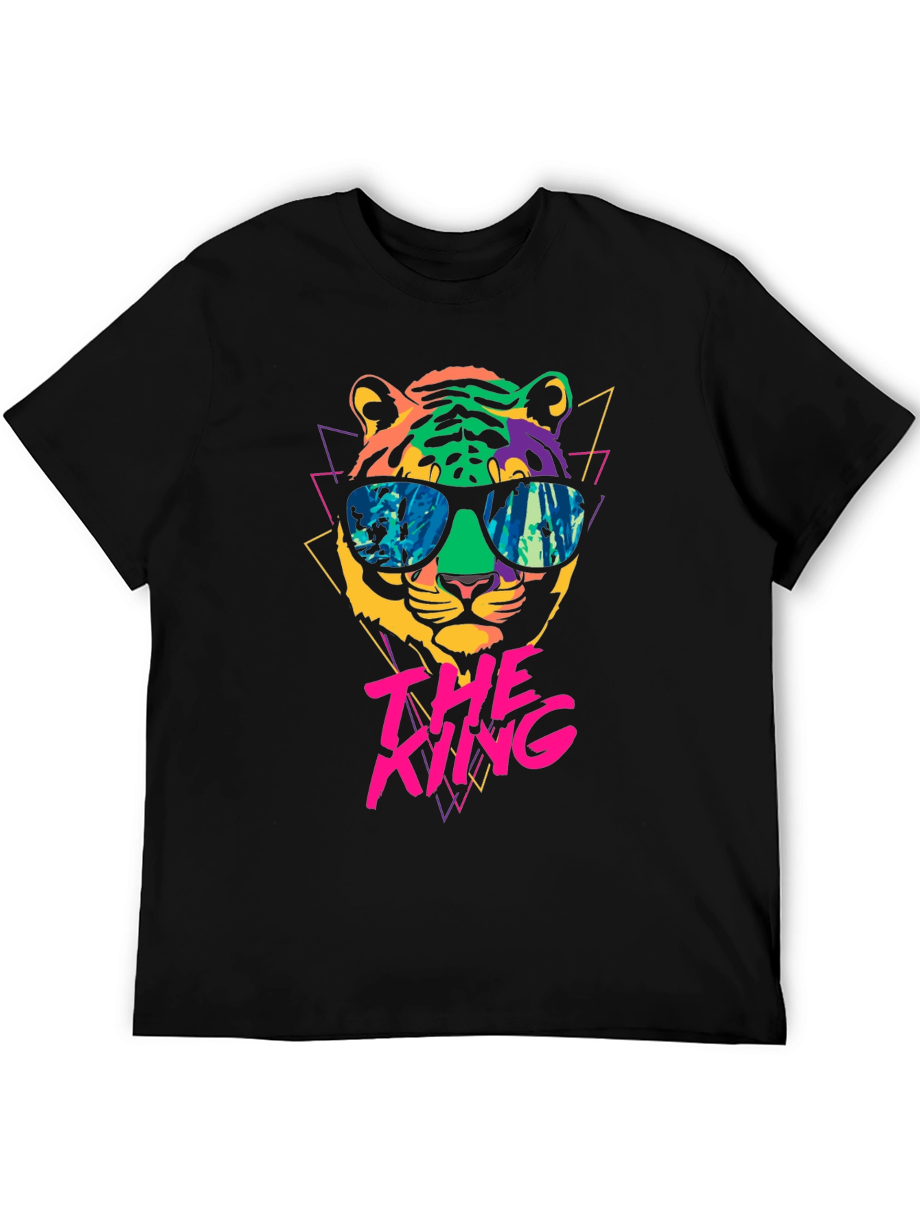 Black Cool Tiger Graphic Tee - The King view 5