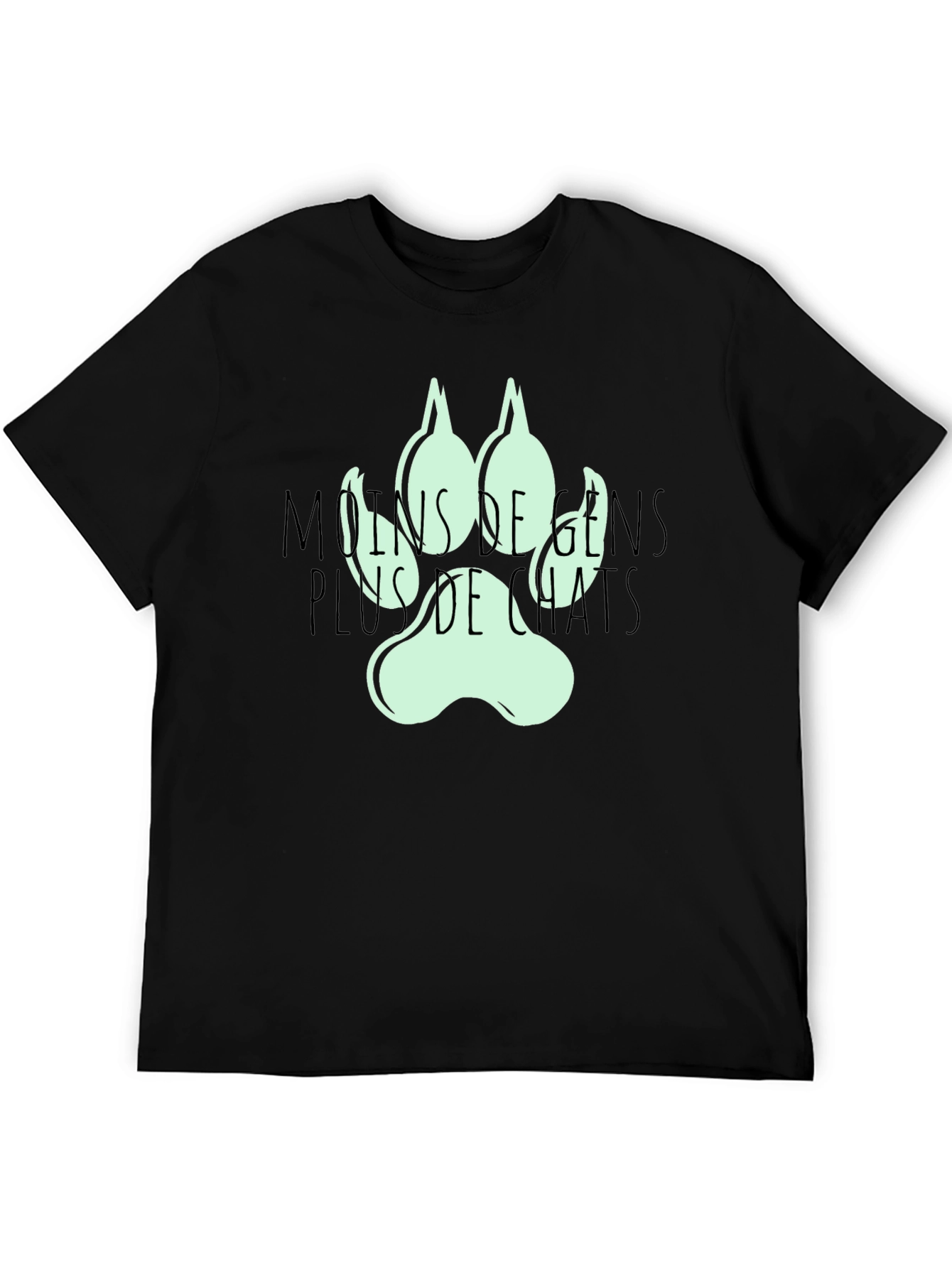 Black Mins De Gens Plus De Chats Black T-Shirt view 5
