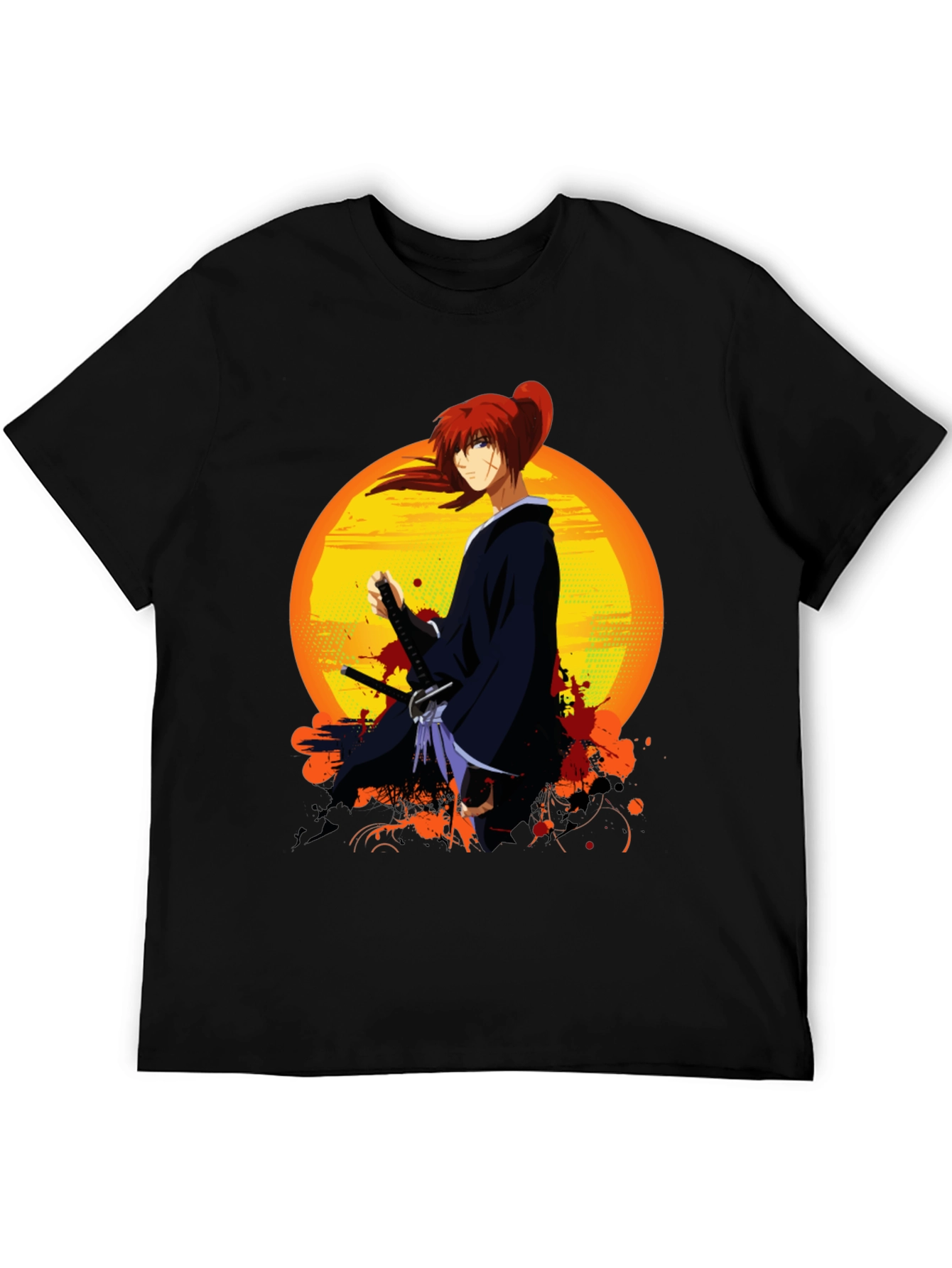 Black Anime Warrior T-Shirt view 5