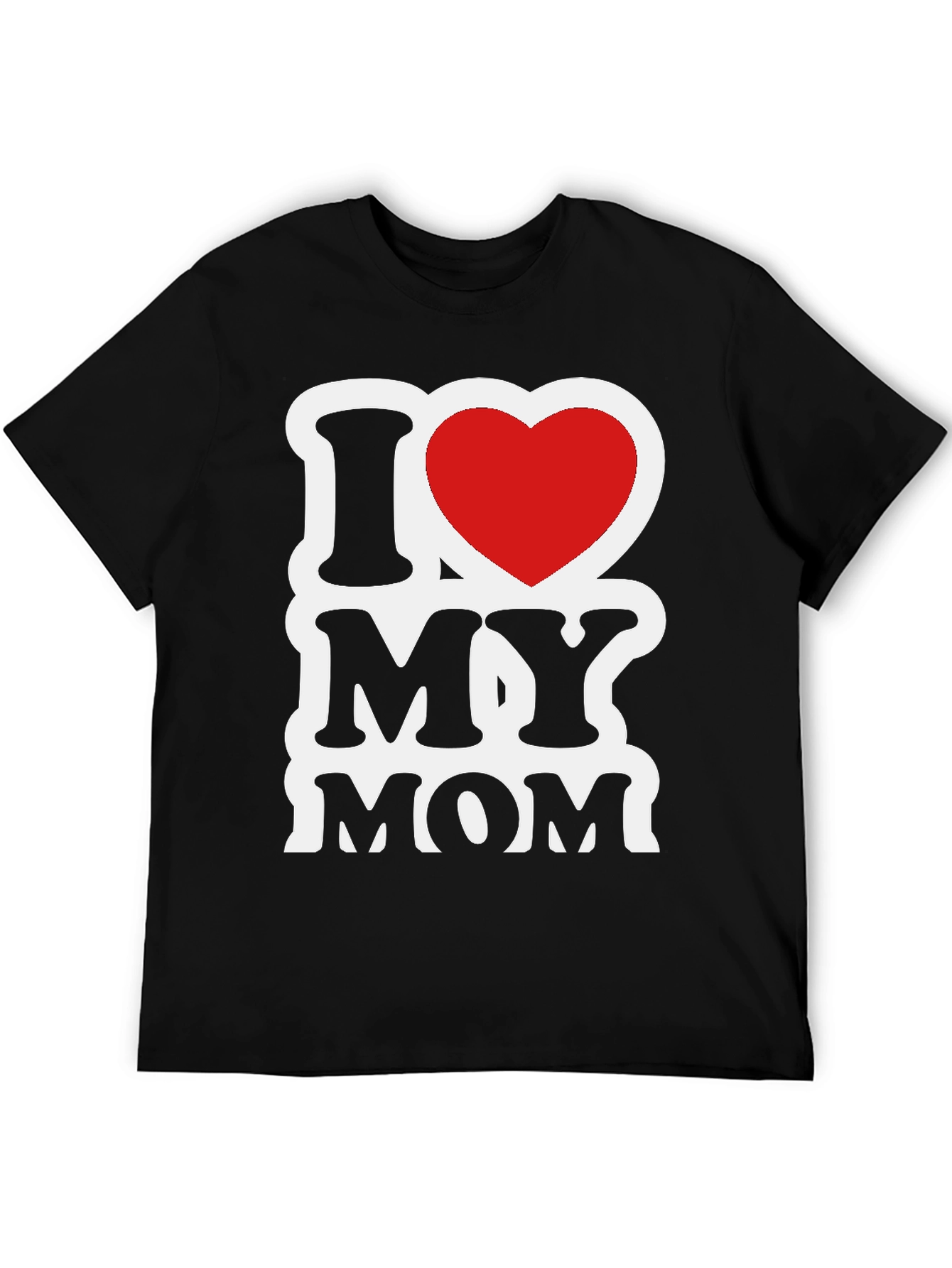 Black I Love My Mom Graphic T-Shirt - Black view 5