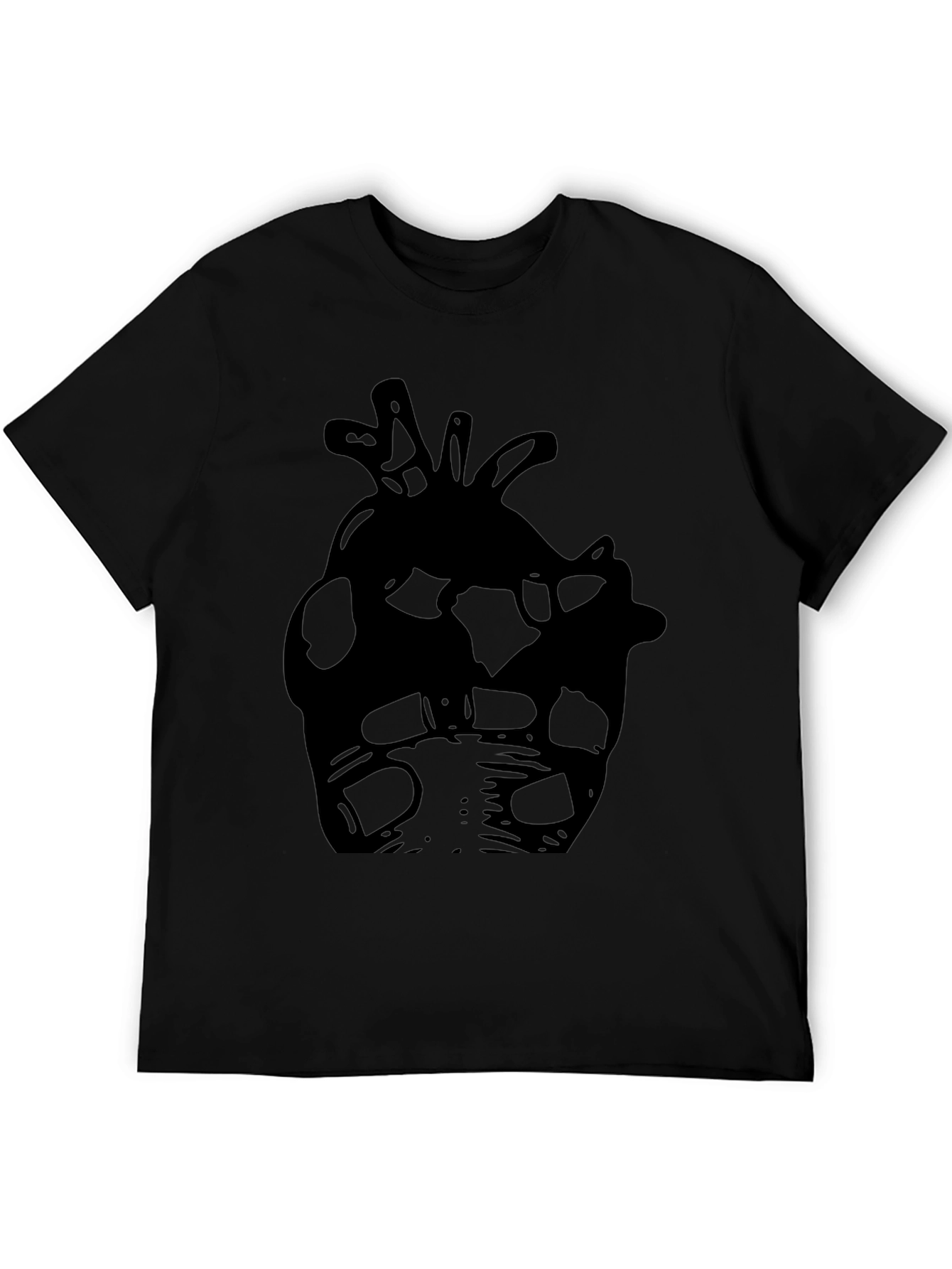 Black Unique Abstract Print Black T-Shirt view 5