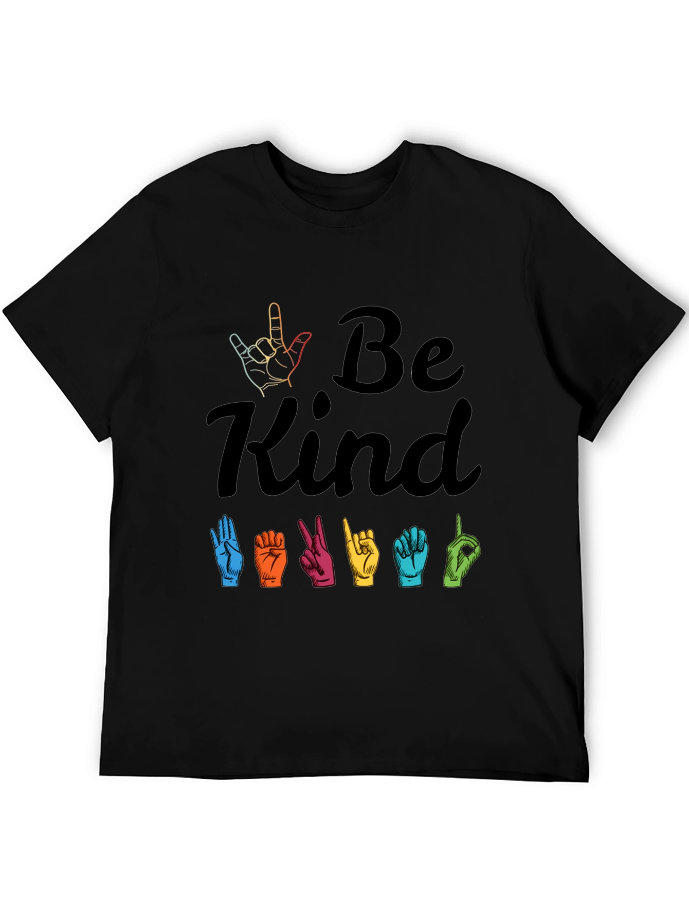 Black Be Kind ASL Graphic T-Shirt view 5