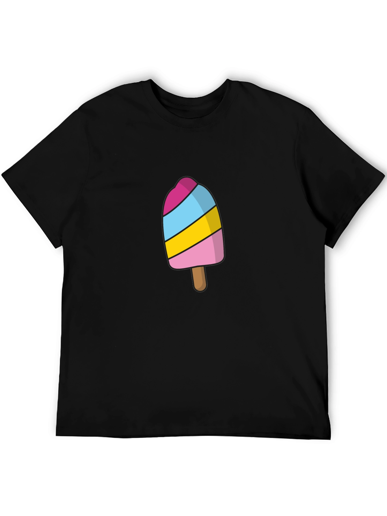 Black Fun Ice Cream Popsicle Graphic T-Shirt view 5
