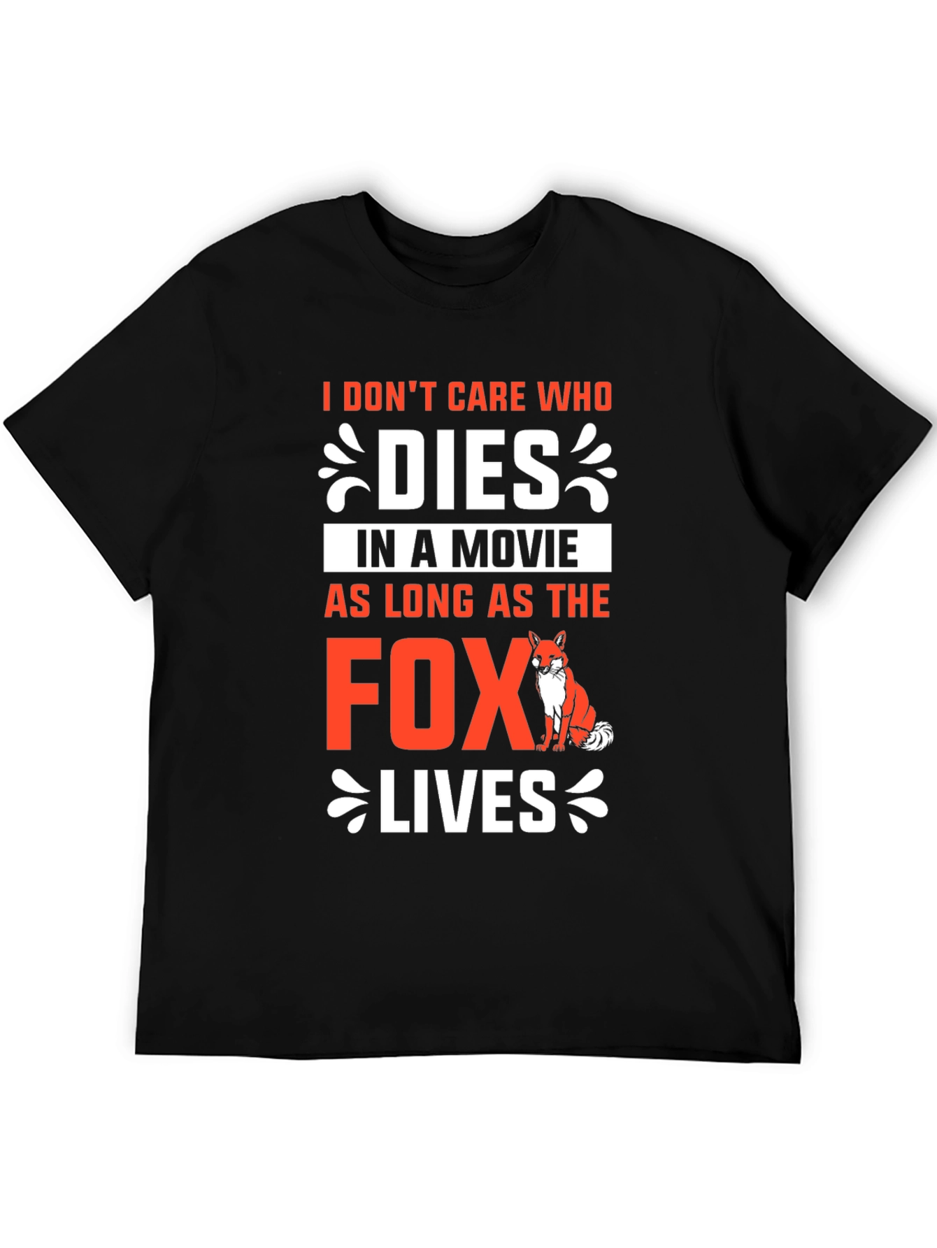 Black Funny Fox Movie Lover T-Shirt view 5