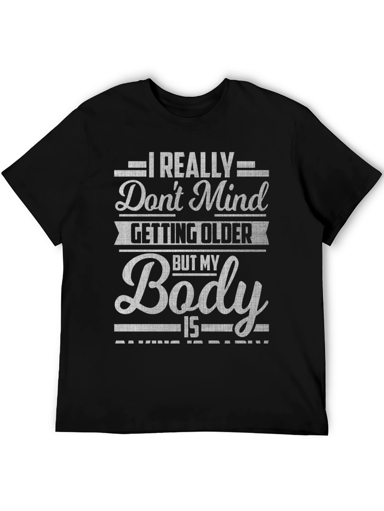 Black Funny Aging Body T-Shirt view 5