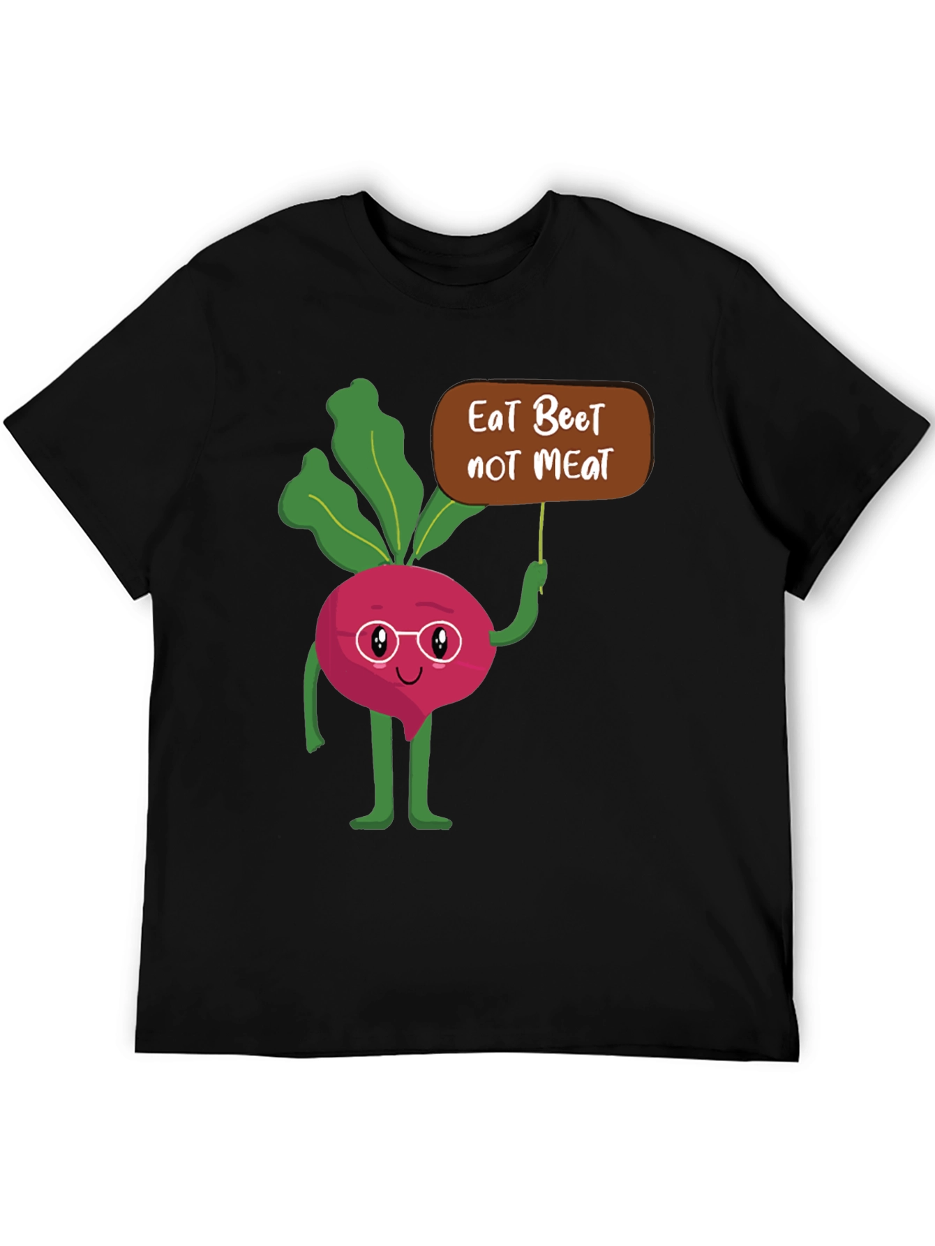 Black Eat Beet Not Meat Graphic T-Shirt view 5