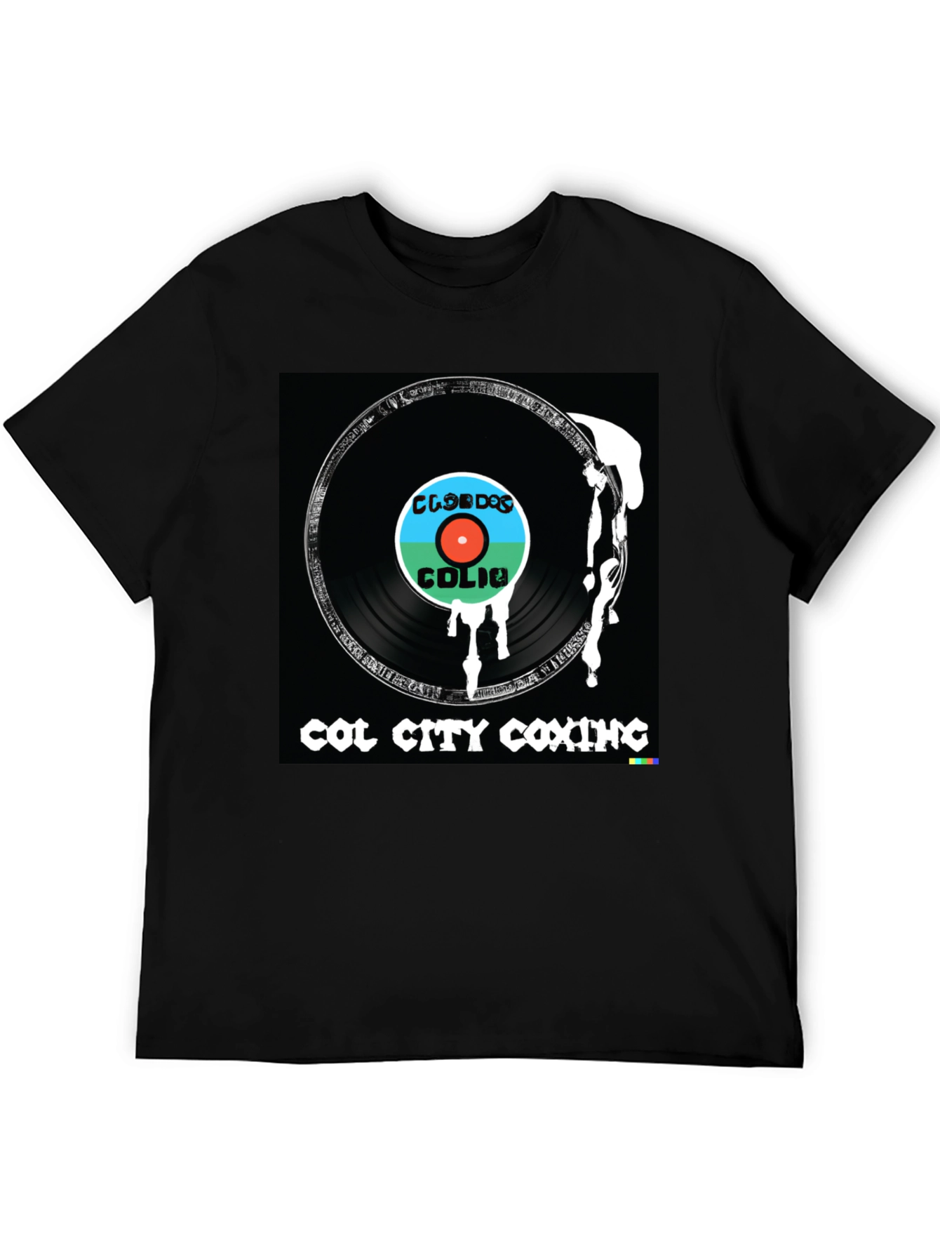 Black Col City Coxing Record Design Black T-Shirt view 5