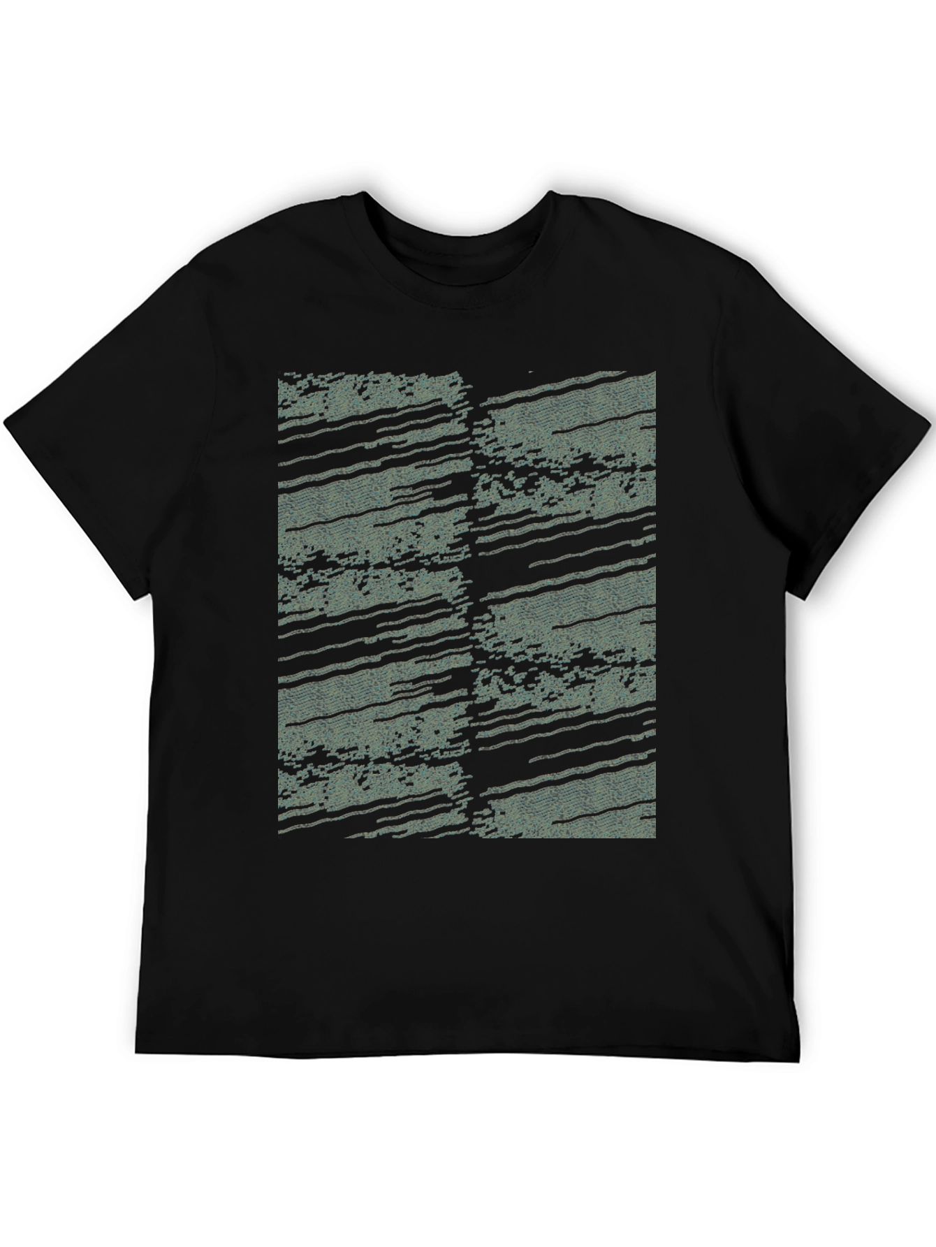 Black Abstract Pattern Black T-Shirt view 5