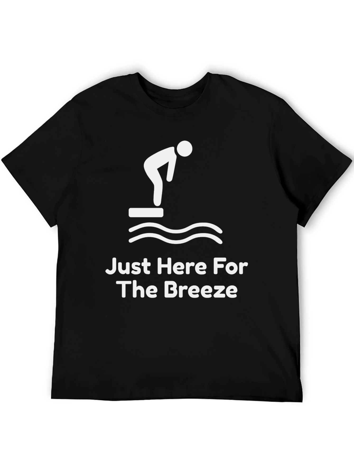 Black Just Here for The Breeze T-Shirt - Funny Swimmer view 5