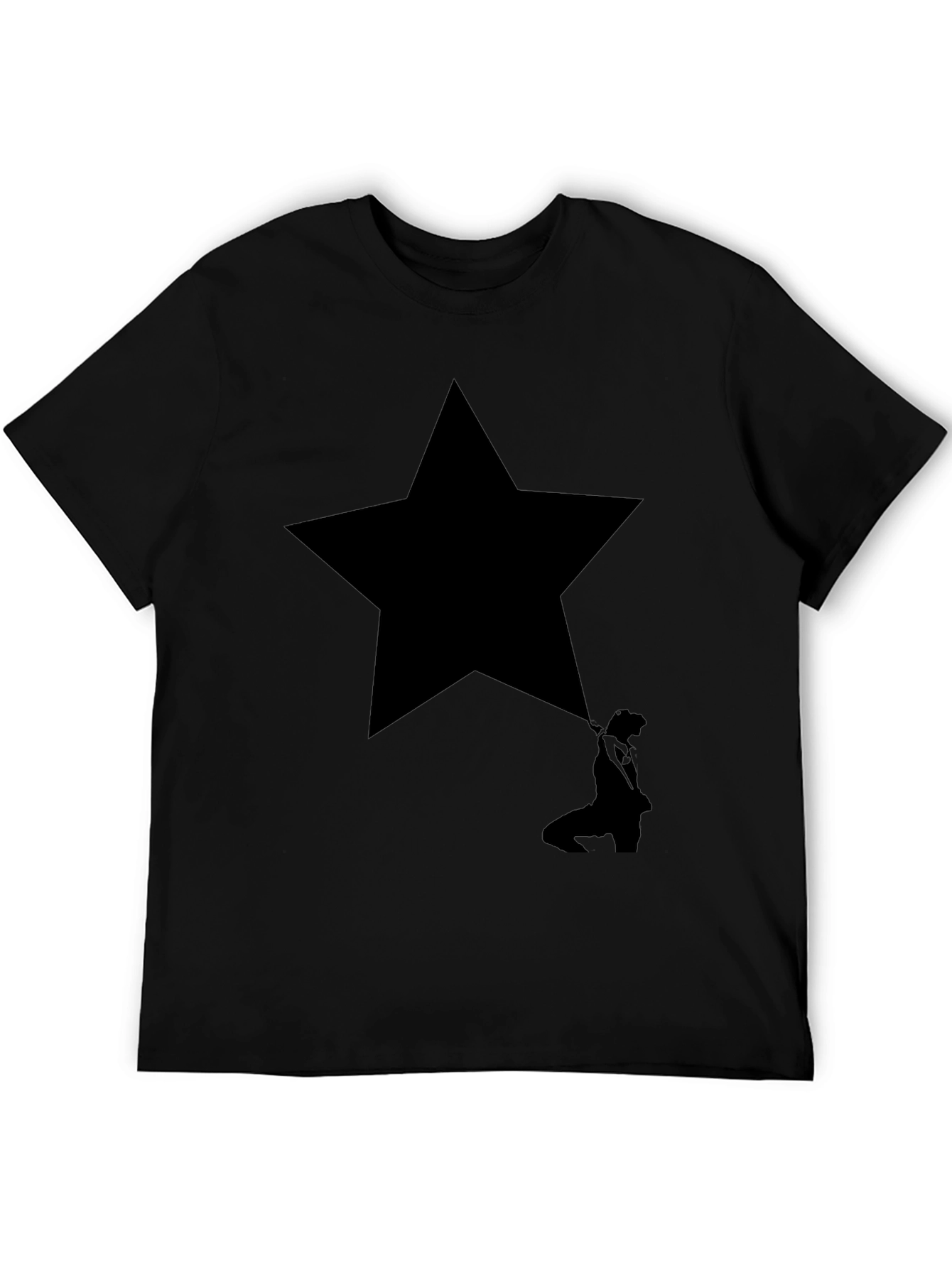 Black Star Silhouette Graphic Black T-Shirt view 5