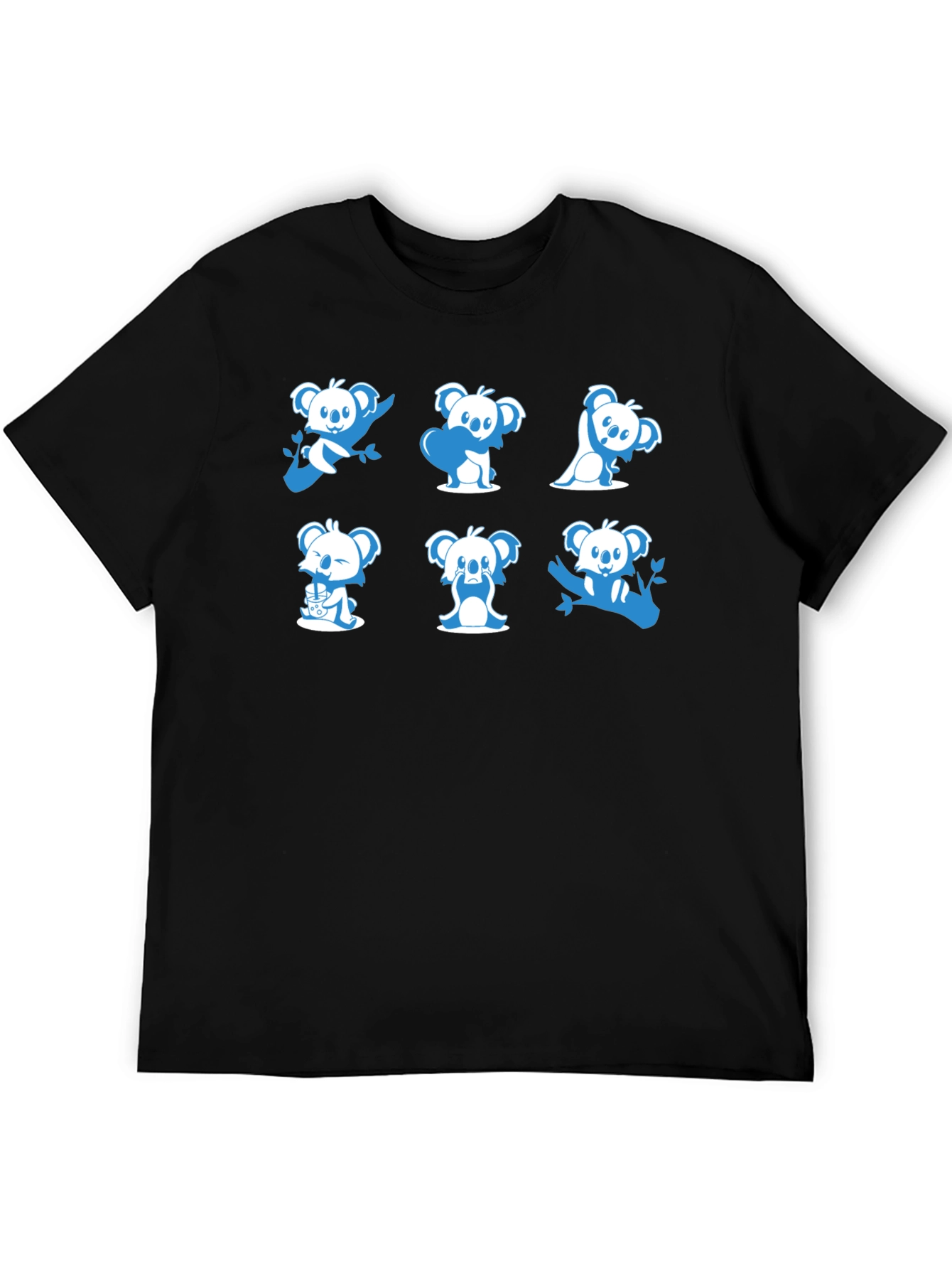Cute Koala T-Shirt - Graphic Tee - Black Cotton Blend - 5