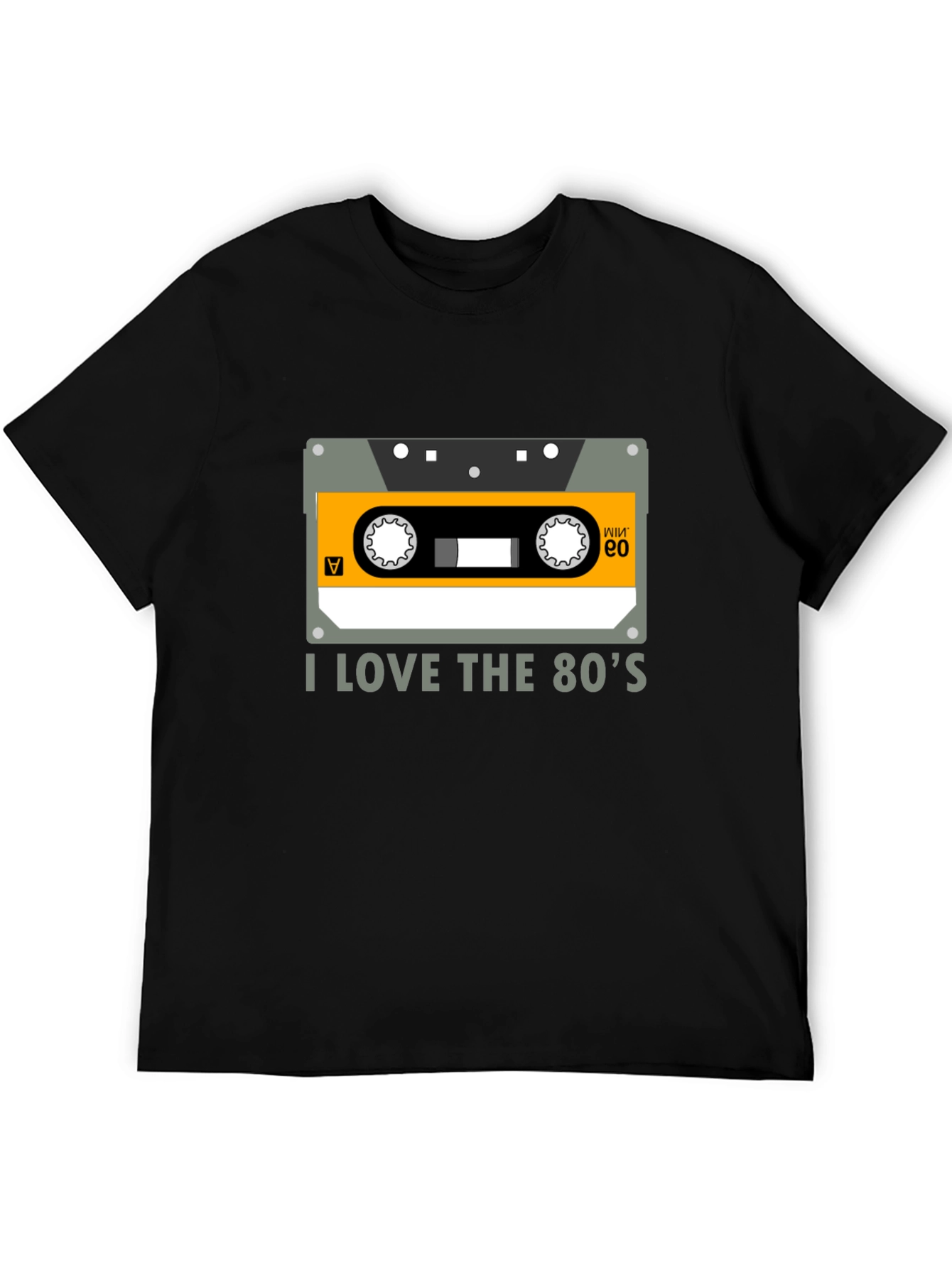 Black I Love the 80's Cassette Tape Black Graphic Tee view 5