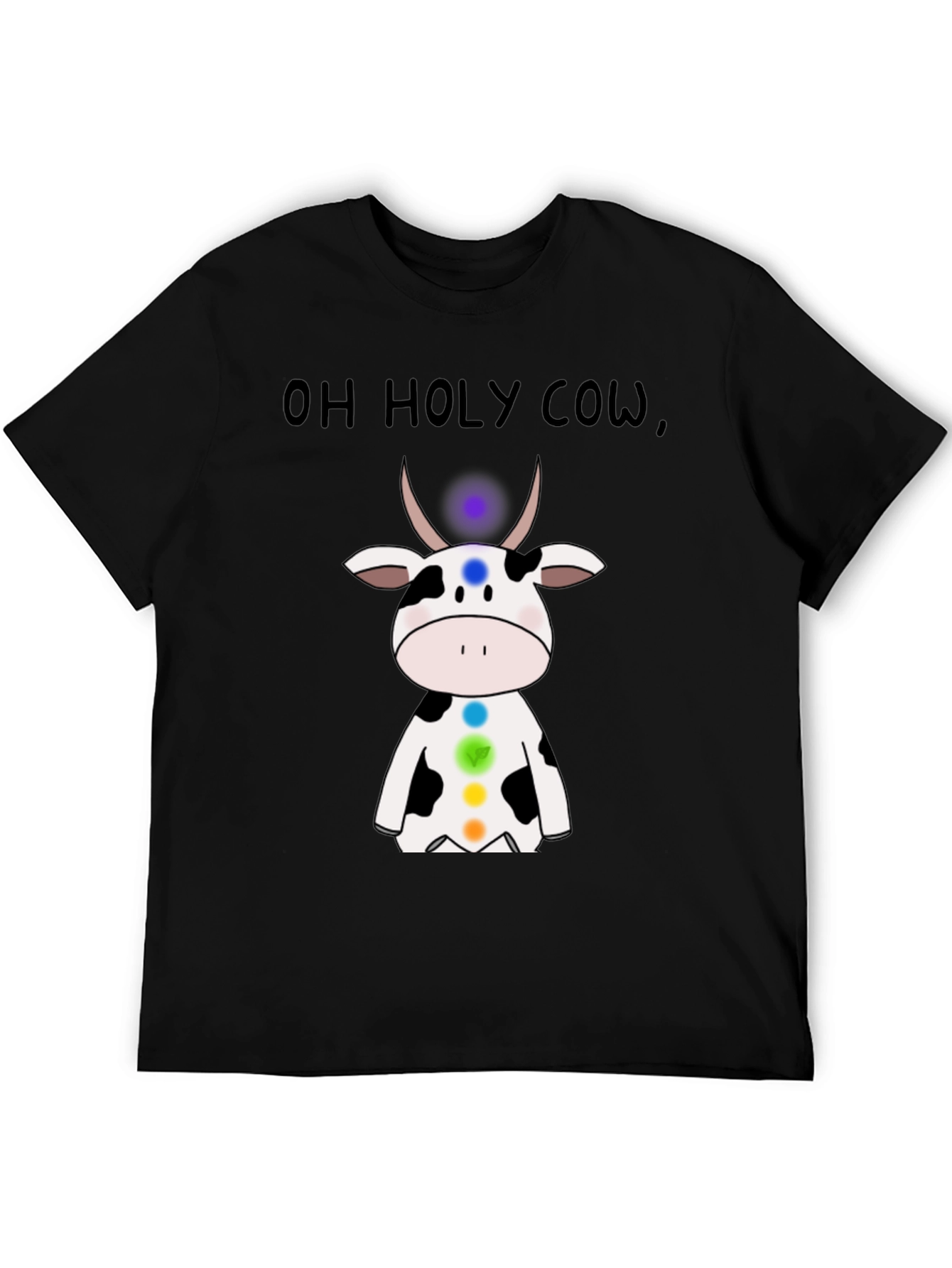 Black Oh Holy Cow Chakra T-Shirt - Spiritual Comfort view 5