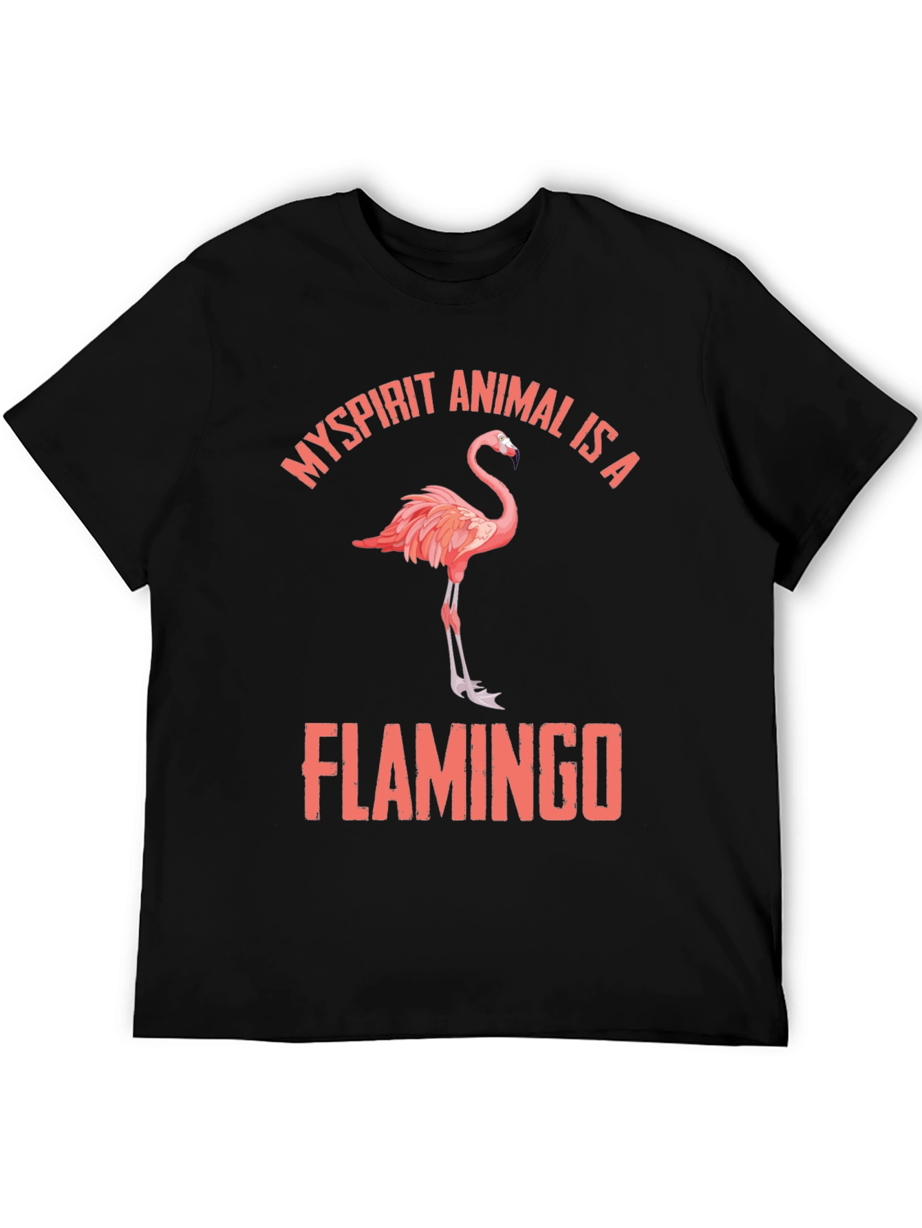 Black My Spirit Animal is a Flamingo T-Shirt view 5