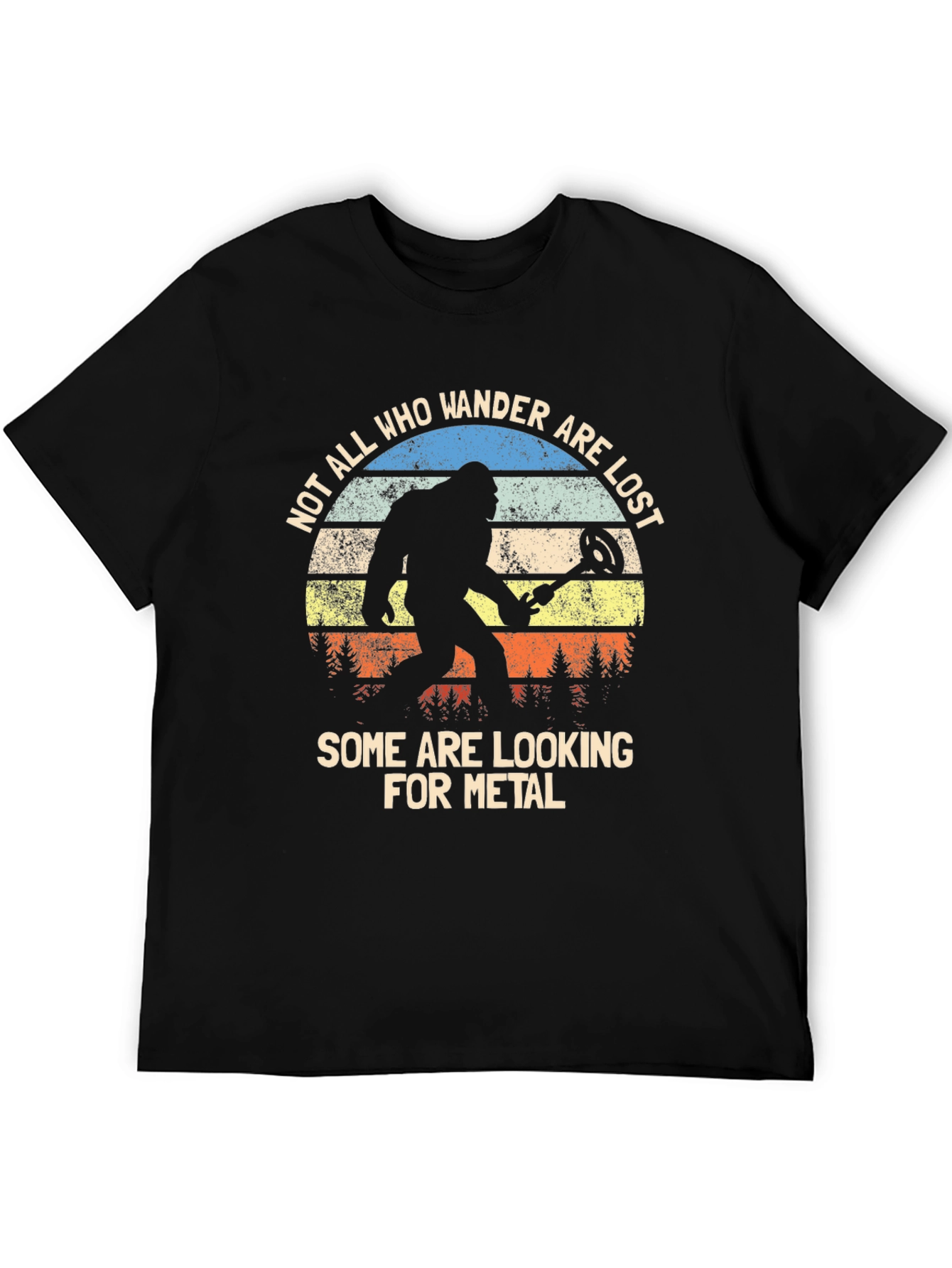 Black Bigfoot Metal Detecting T-Shirt - Wanderer Tee view 5