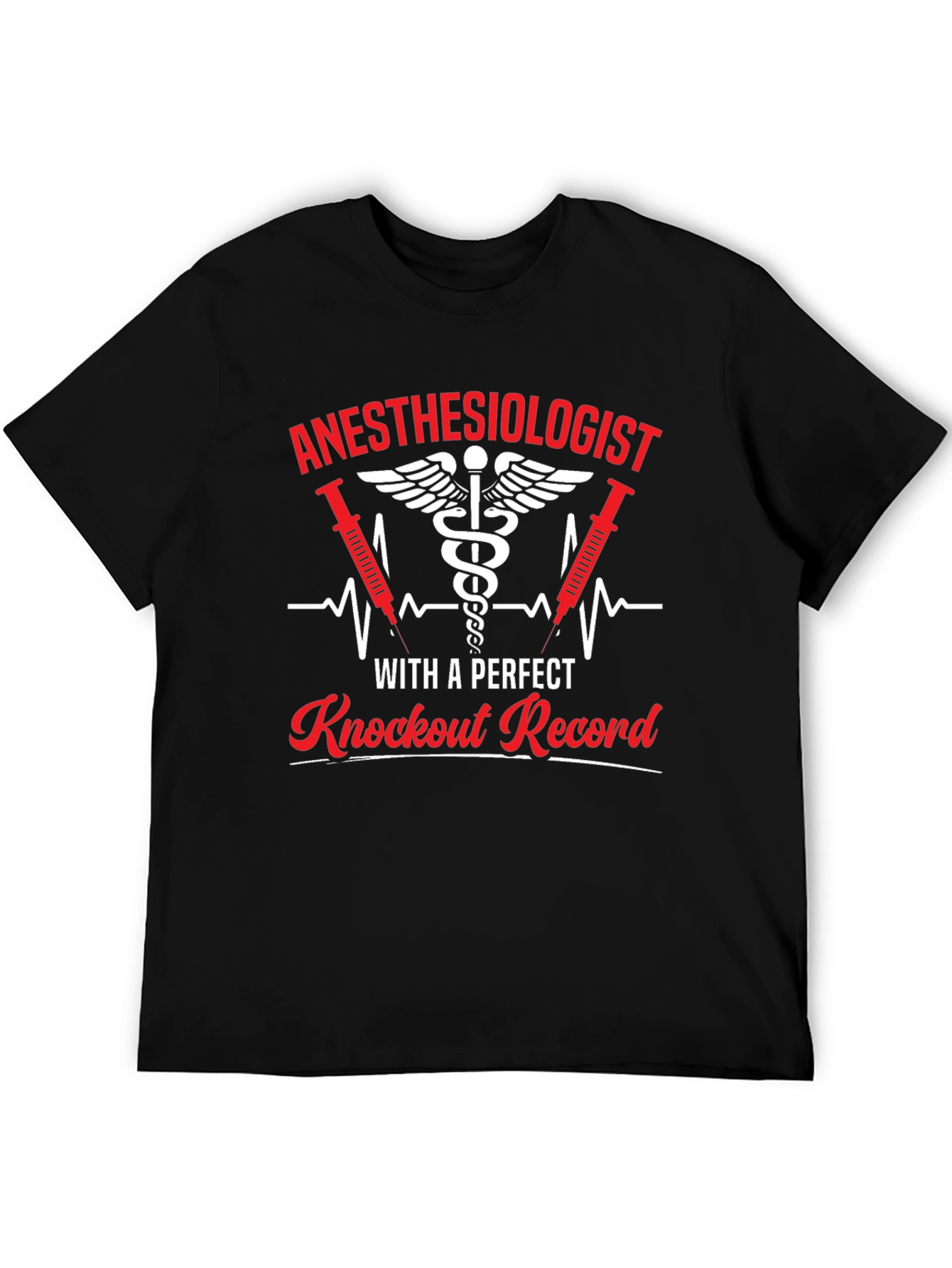Black Anesthesiologist Knockout Record T-Shirt view 5