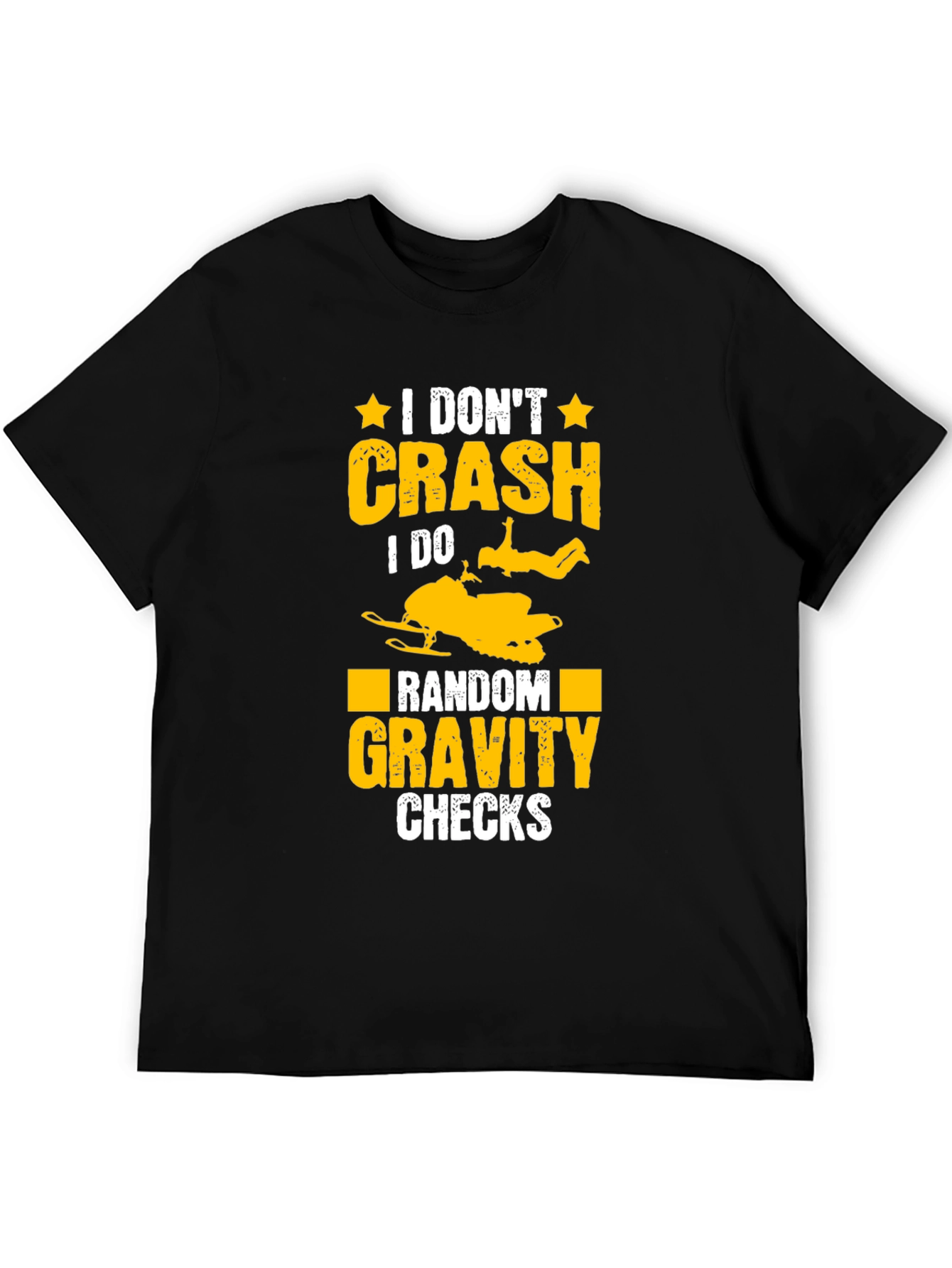 Black Funny Snowmobile T-Shirt: Random Gravity Checks view 5