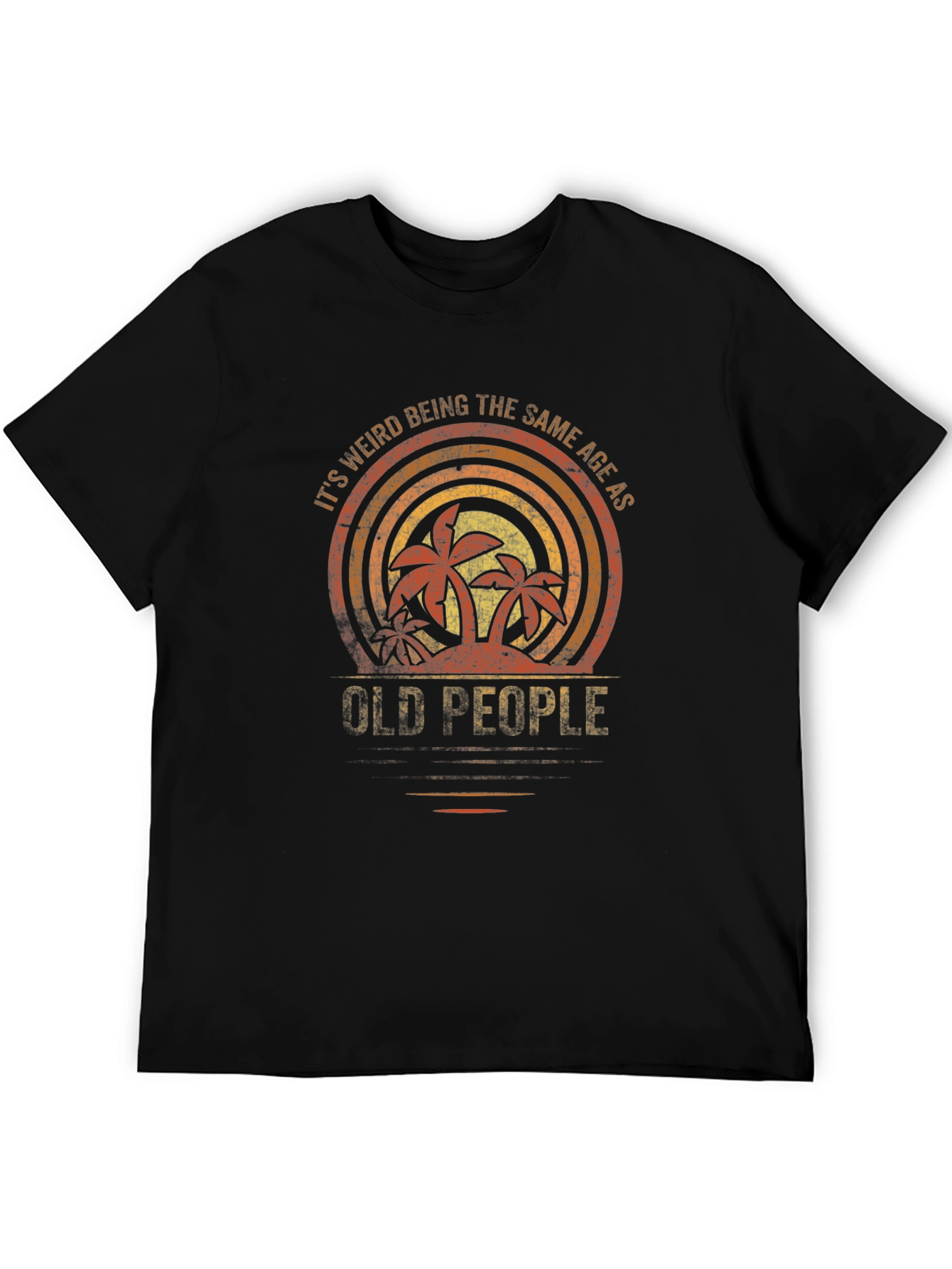 Black Retro "Old People" Graphic T-Shirt view 5
