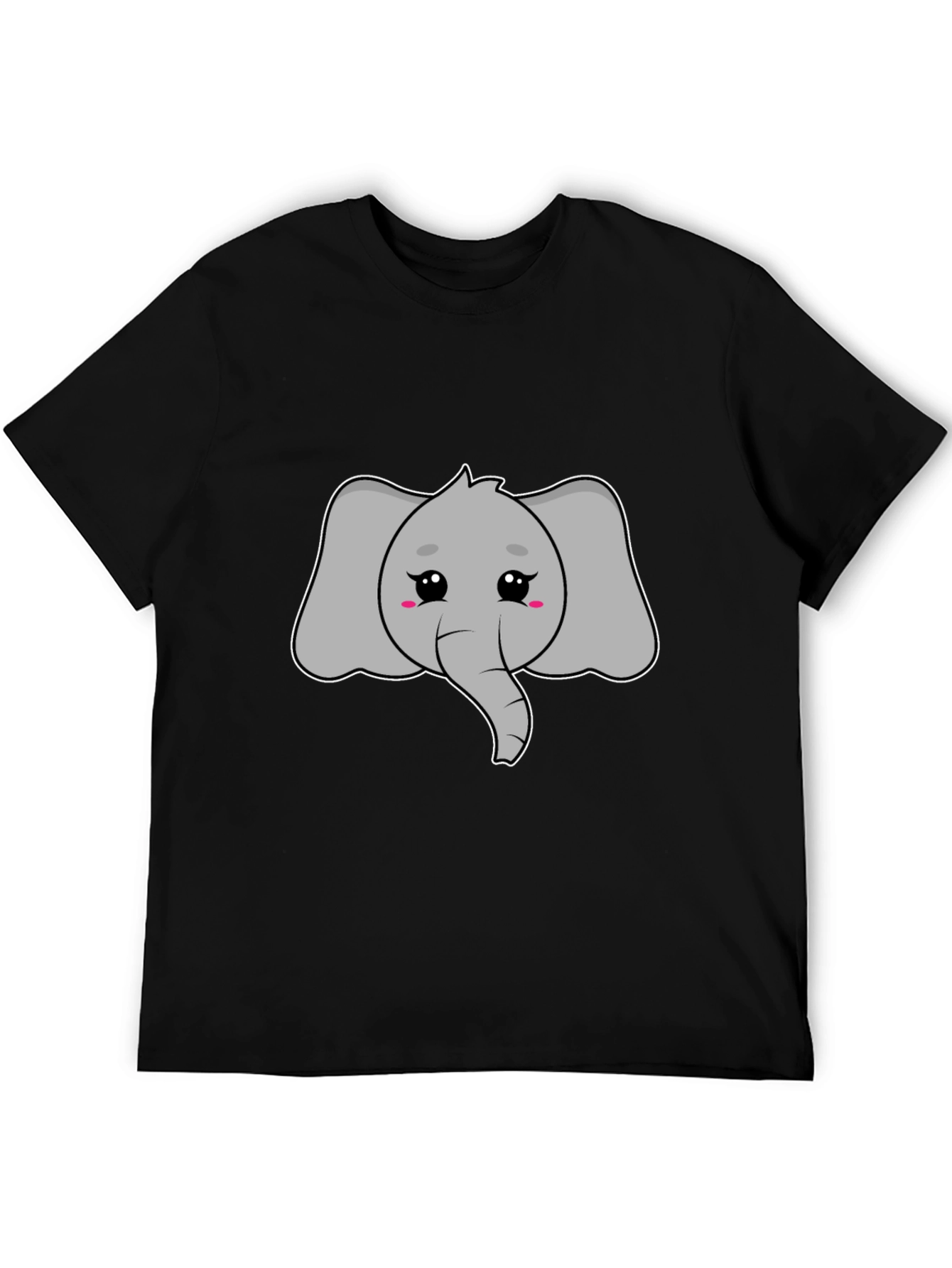 Black Cute Elephant Graphic Tee - Unisex Black T-Shirt view 5