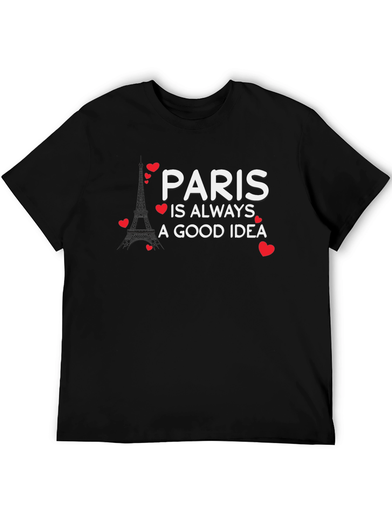 Black Paris is Always a Good Idea Graphic Tee view 5