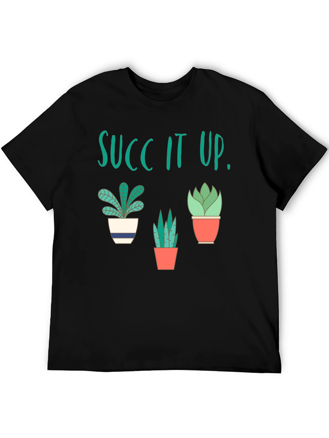 Black Succ It Up! Graphic T-Shirt - Funny Plant Lover Tee view 5