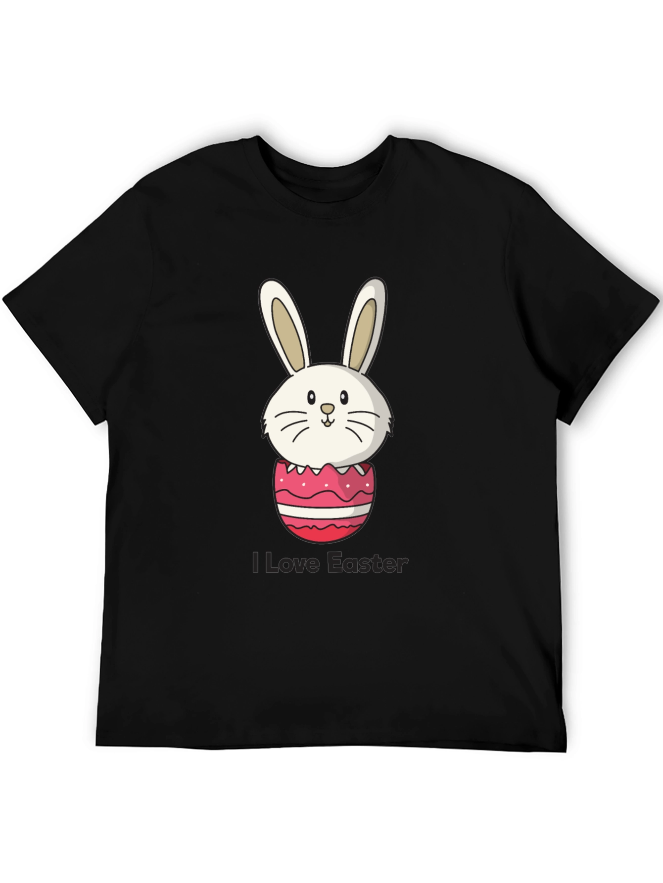 Black Easter Bunny Egg Black T-Shirt view 5