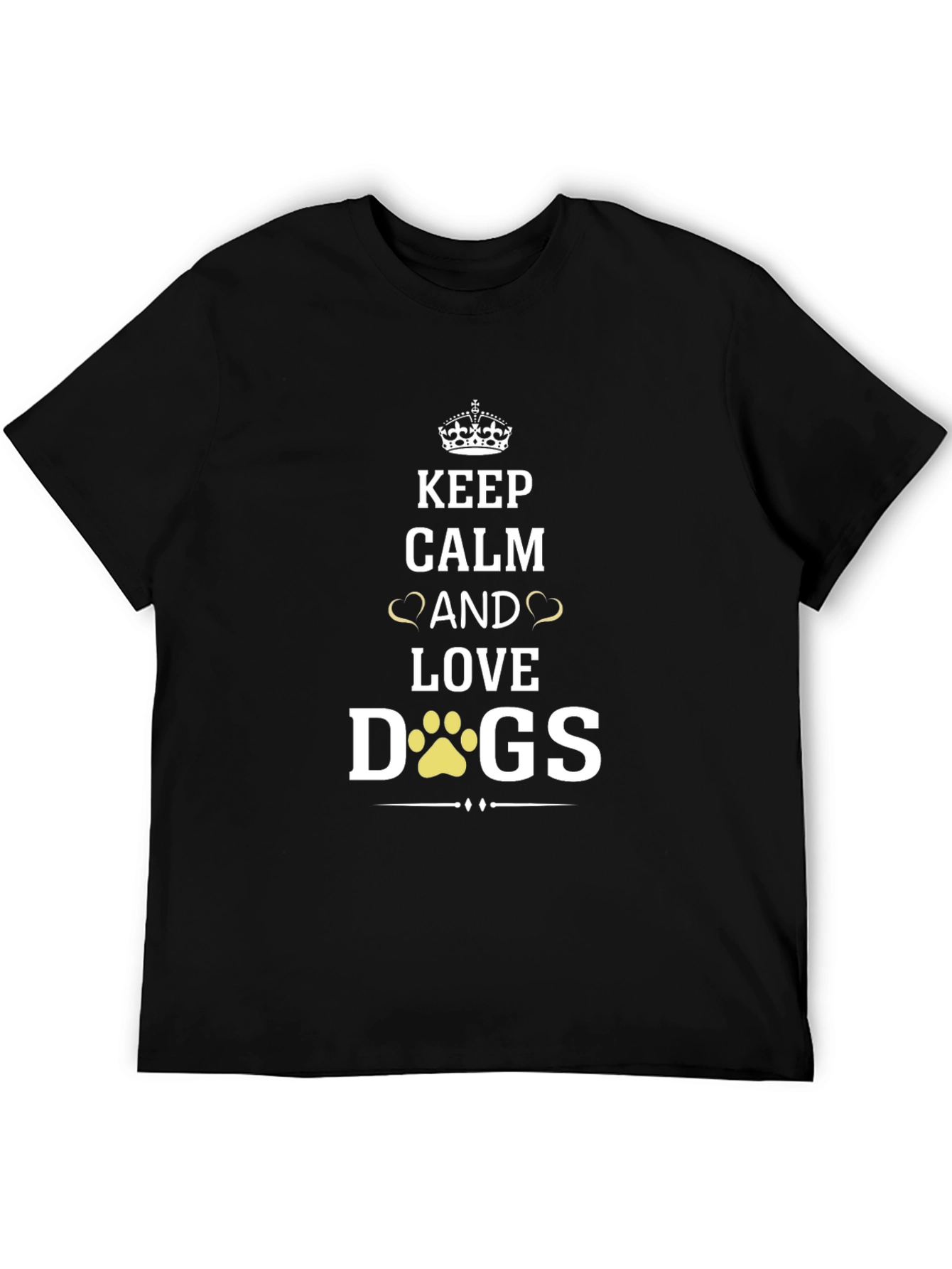 Black Keep Calm and Love Dogs T-Shirt - Black view 5