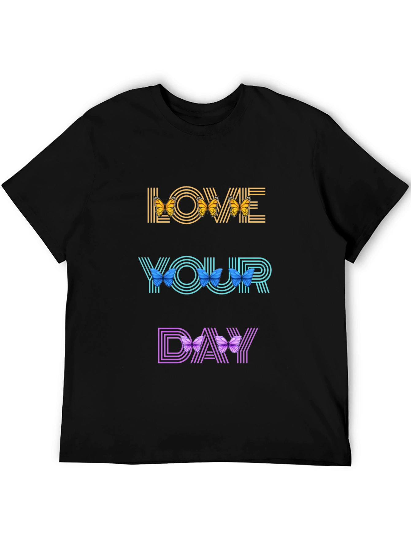 Black Love Your Day Butterfly T-Shirt view 5