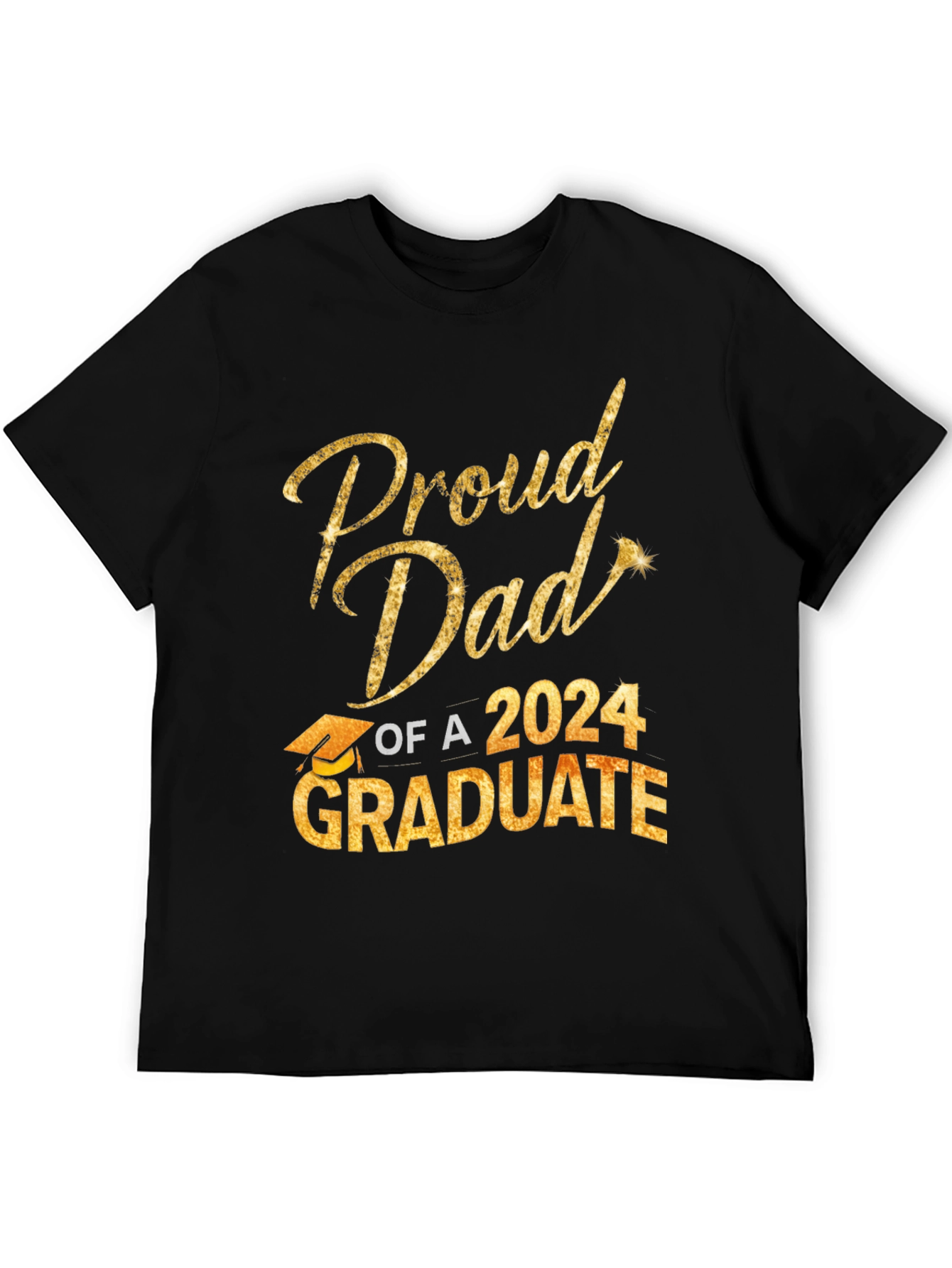 Black Proud Dad of a 2024 Graduate T-Shirt view 5