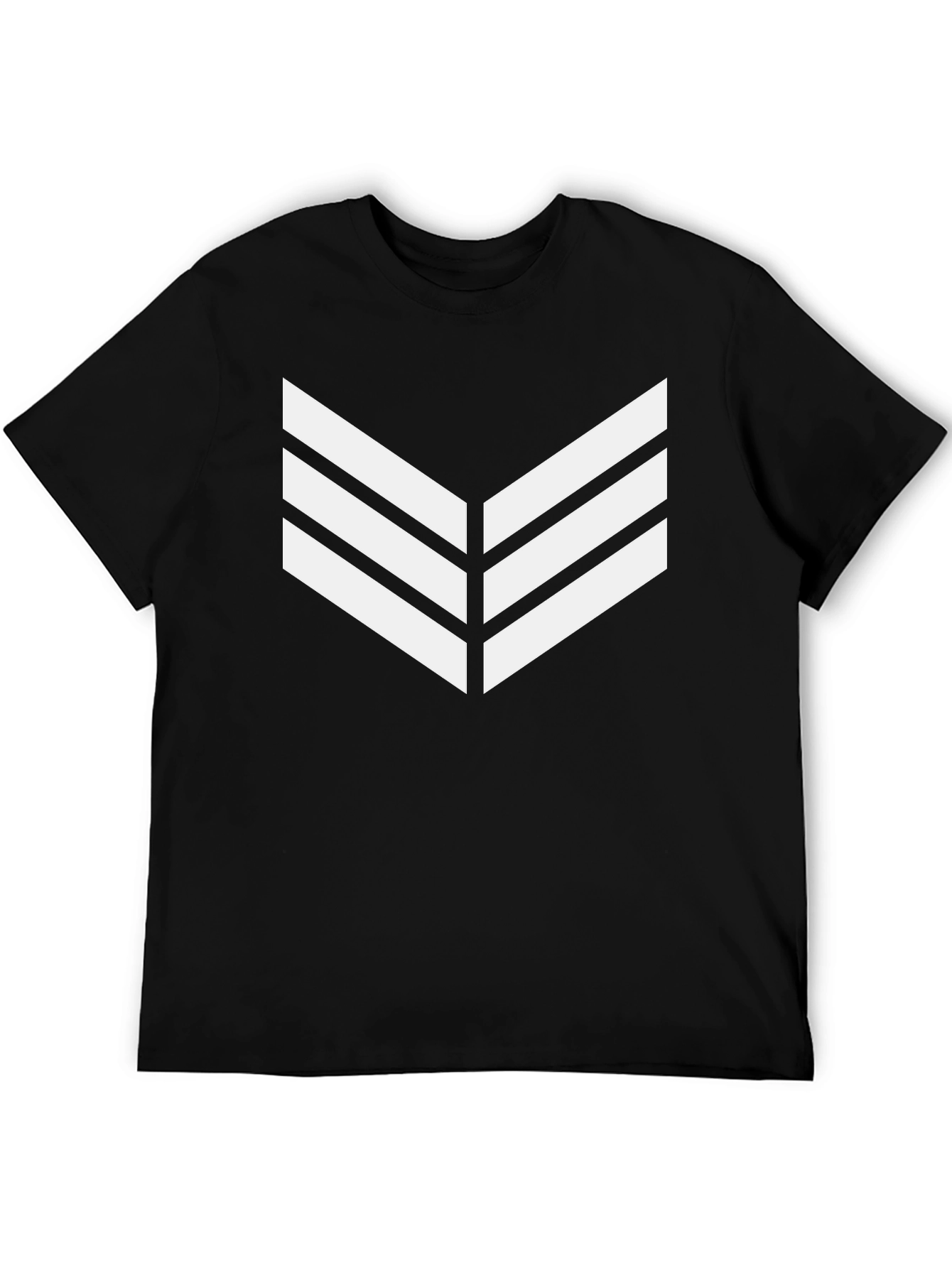 Black Stylish Black T-Shirt with Chevron Design view 5